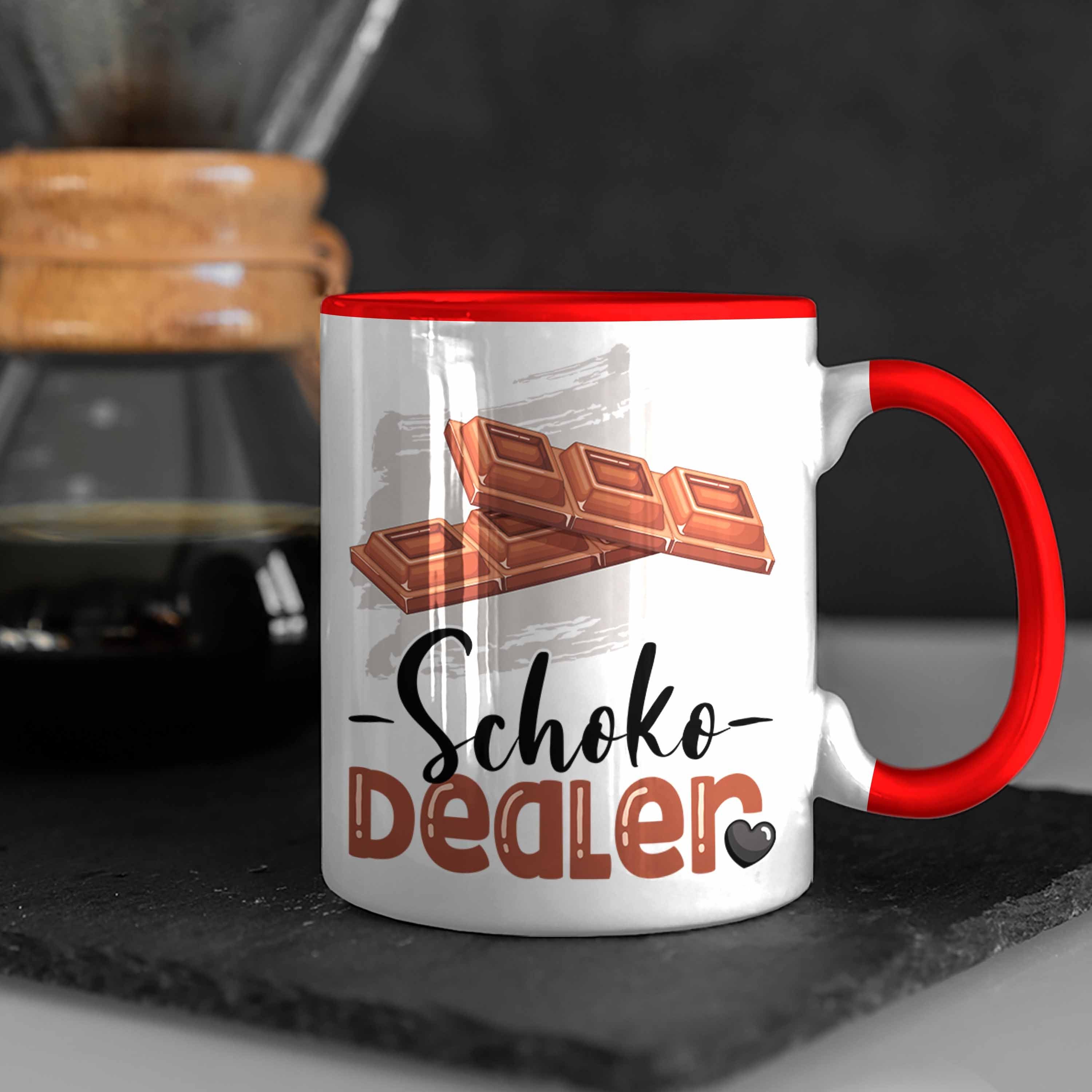für Tasse Spruc Tasse Schoko Schokoladenverkäufer Geburtstag Geschenk Dealer Trendation Rot