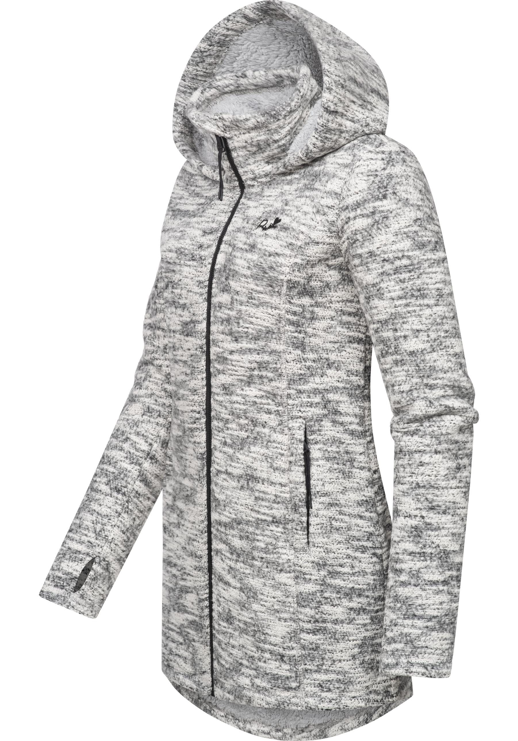 Ragwear Longstrickjacke Leysha Melange Sportliche Kapuzenjacke günstig online kaufen