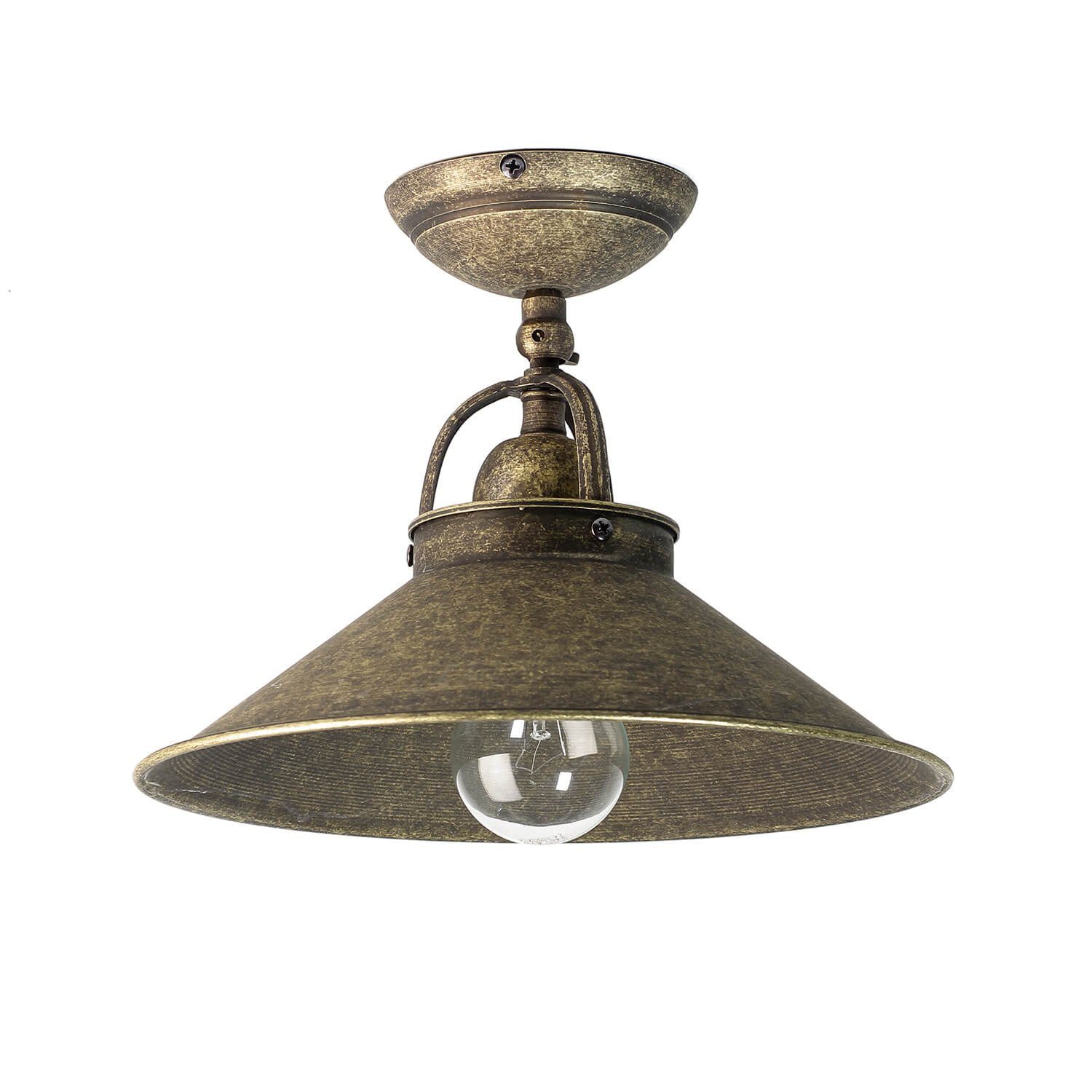 Licht-Erlebnisse Deckenleuchte ALICE, ohne Leuchtmittel, schwenkbar Messing Bronze Antik Deckenlampe Industrie Lampe