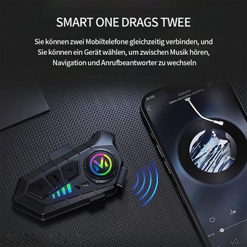 DOPWii Motorradhelm Motorradhelm Bluetooth-Headset, drahtloses Bluetooth-Headset, für Motorrad, Skifahren, Reiten