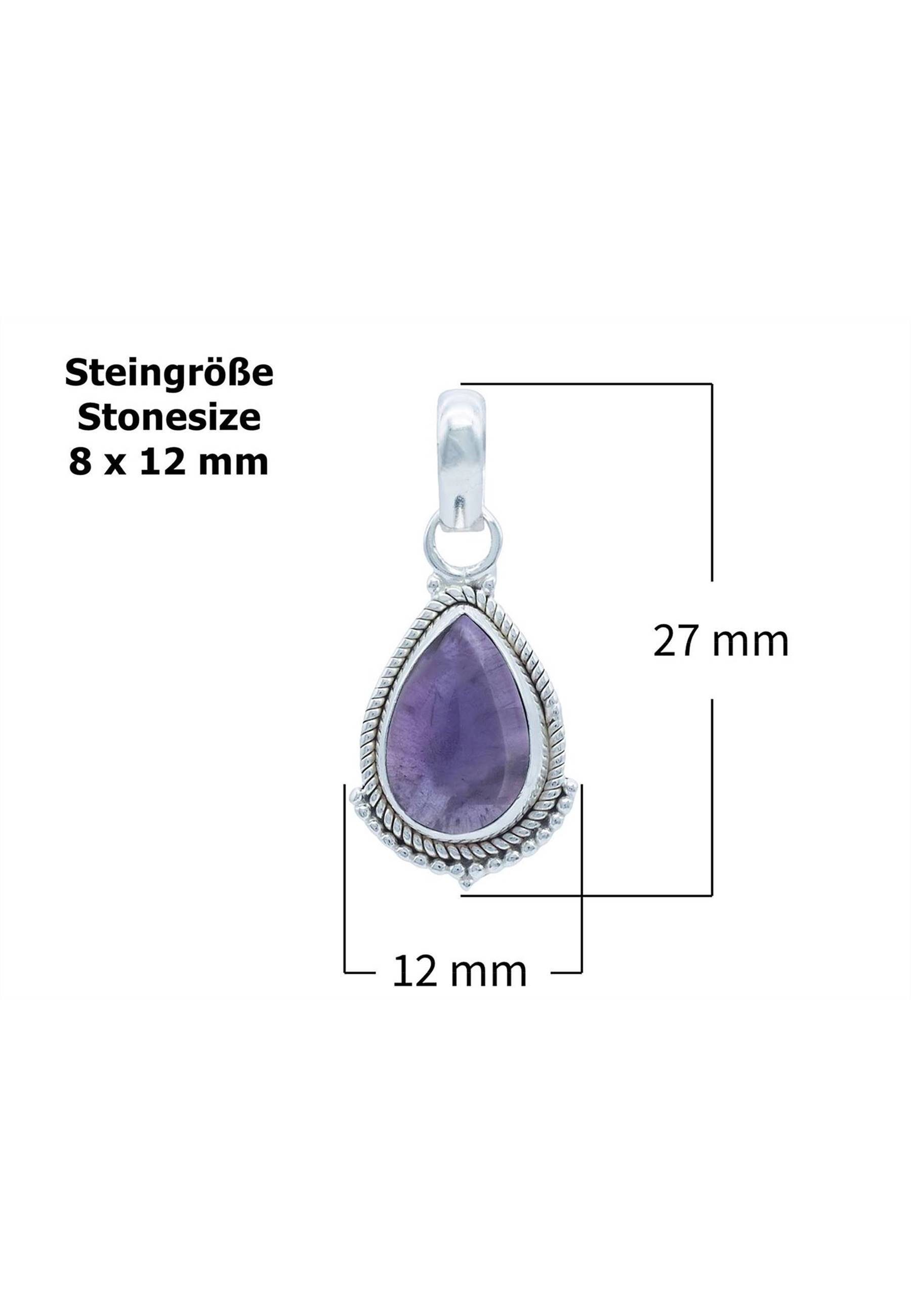 SilbermitAmethyst mit Anhänger mantraroma Kette 925er