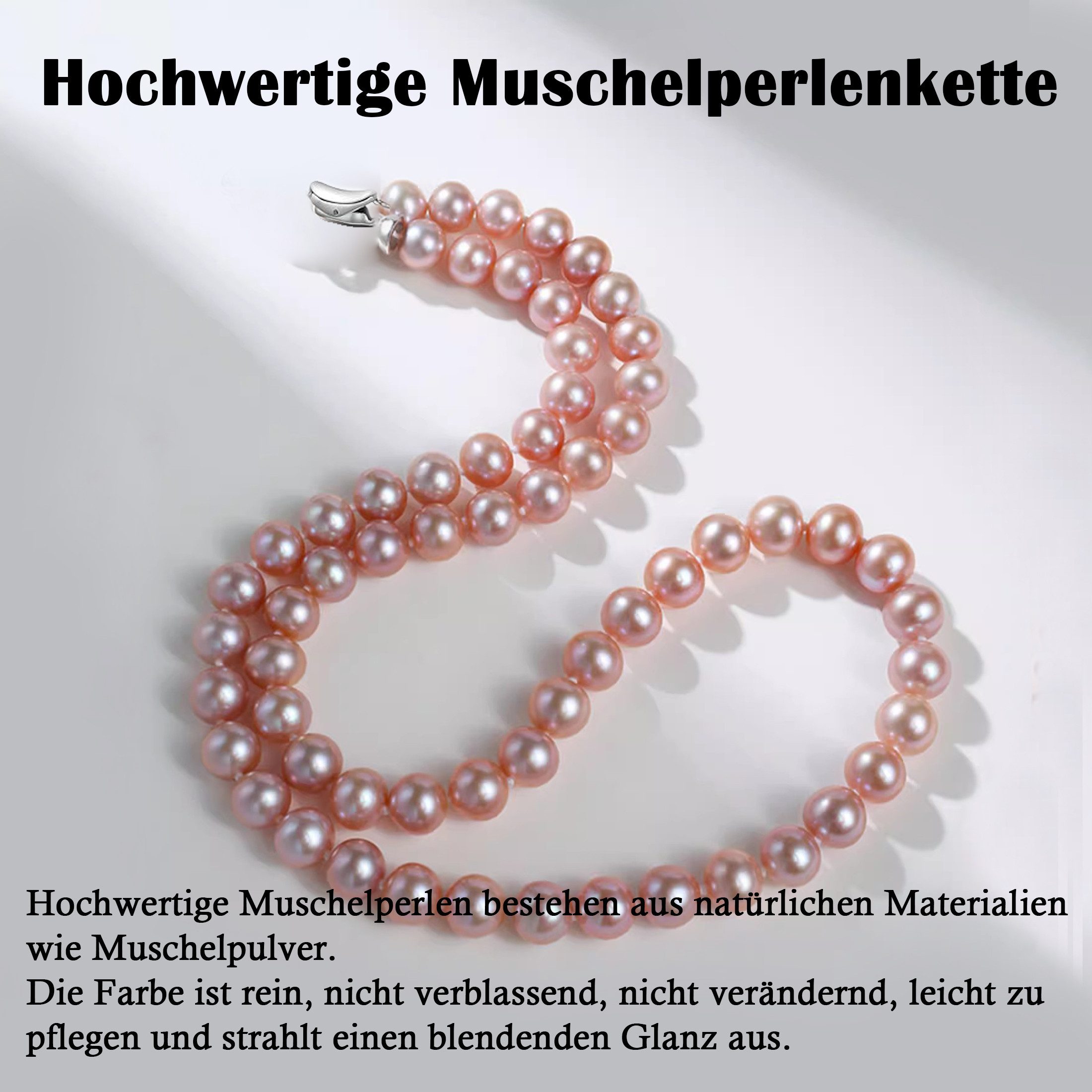 ibettertec Perlenketten-Set Muschel Perlenkette Armband Ohrringe günstig online kaufen