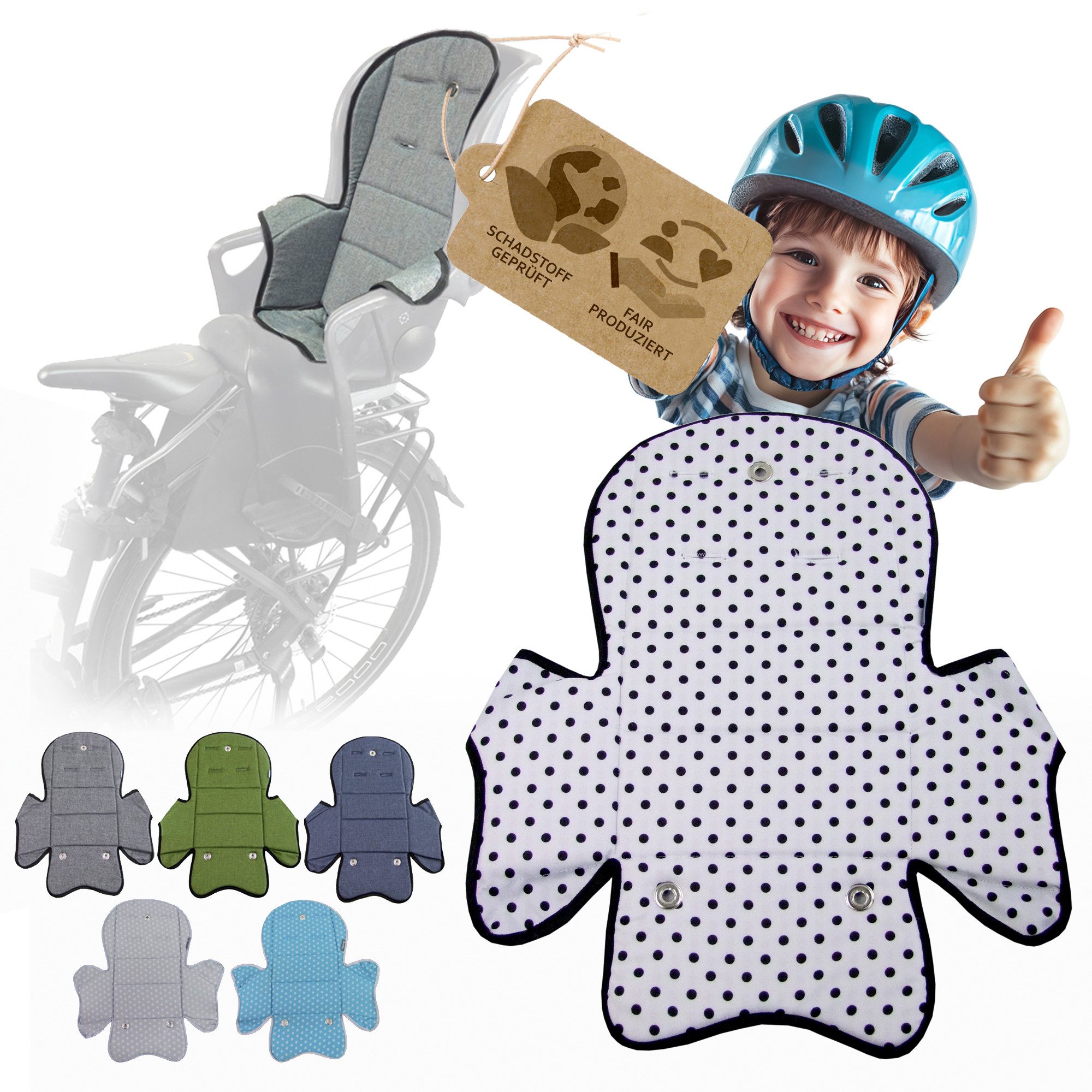 Fahrradkindersitz Ersatzbezug Sitzkissen für Fahrradsitz kompatibel mit Römer Jockey M5