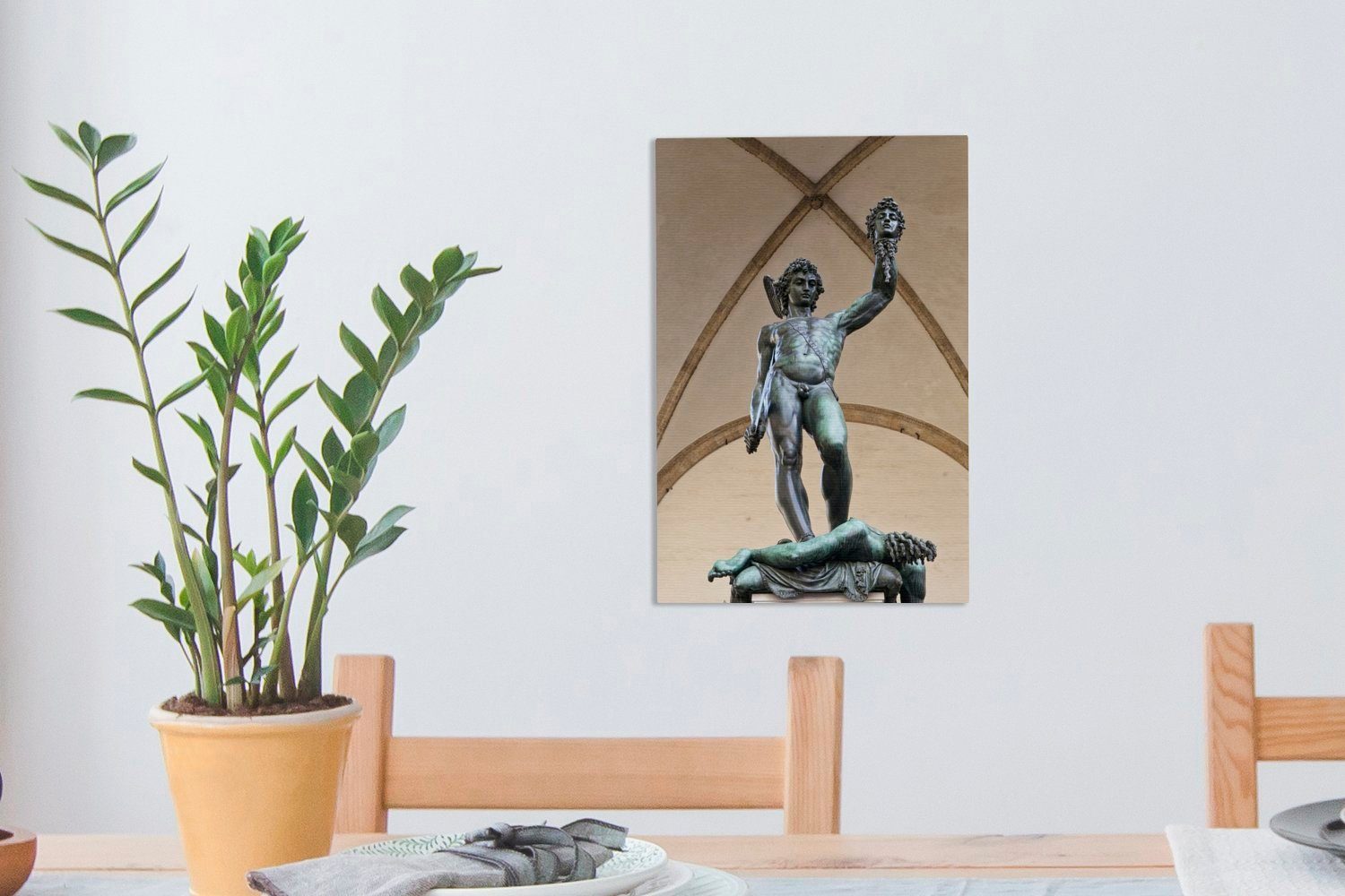OneMillionCanvasses® Leinwandbild Griechischer Krieger, Zackenaufhänger, bespannt Gemälde, (1 inkl. cm fertig 20x30 Leinwandbild St)
