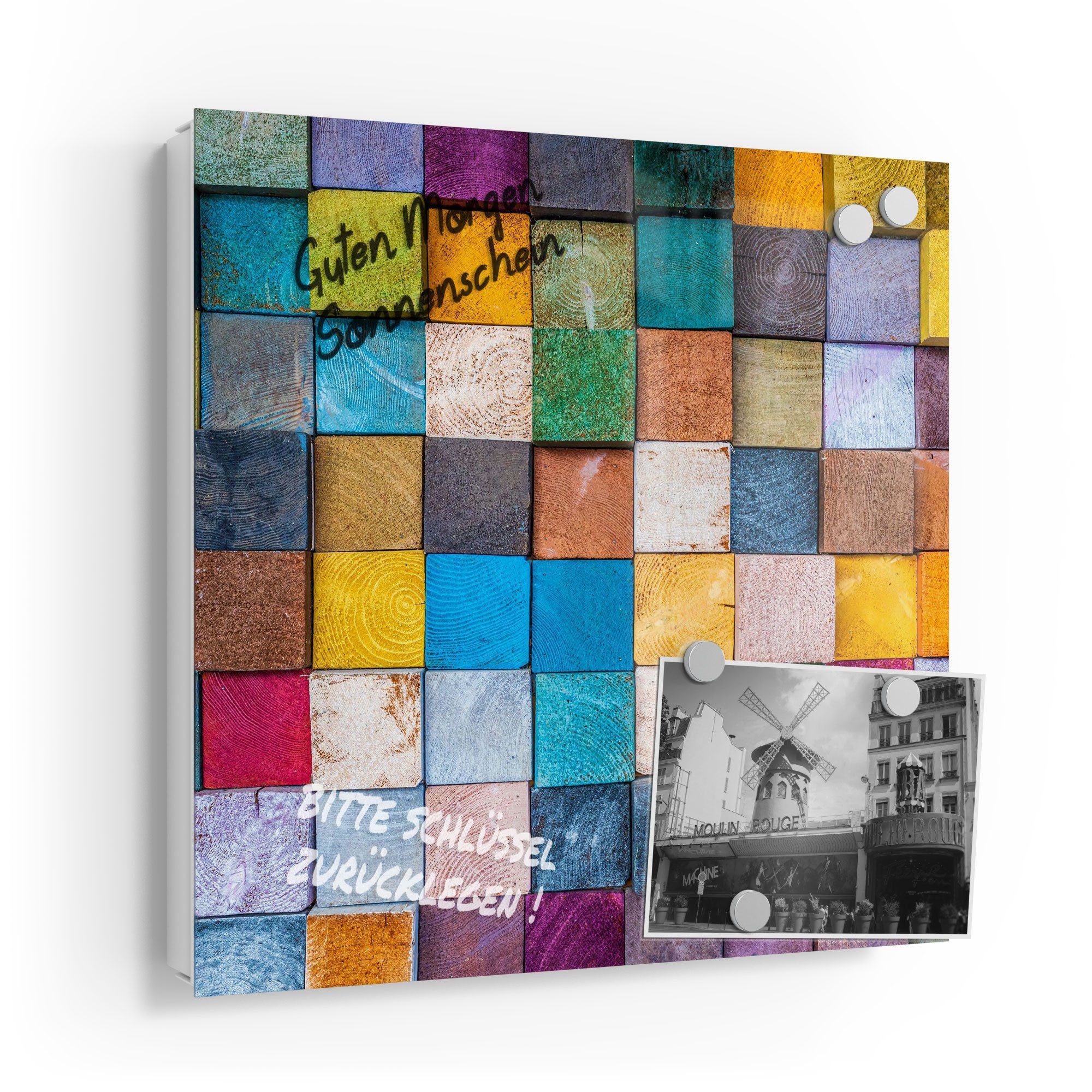 DEQORI Schlüsselkasten 'Buntes Holzmosaik', Glas Schlüsselbox günstig online kaufen