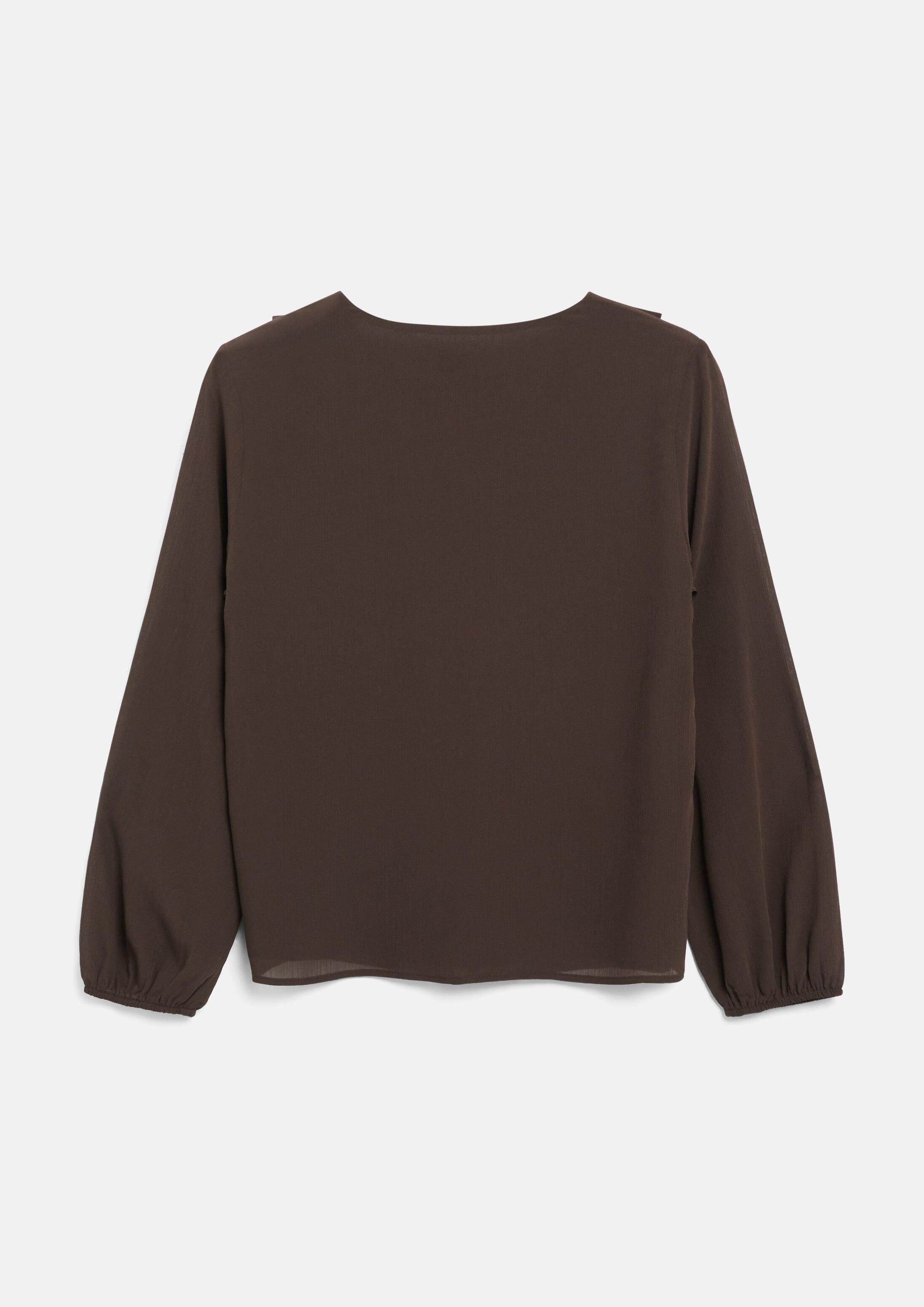 s.Oliver Langarmbluse Bluse Crêpe-Bluse mit Volants
