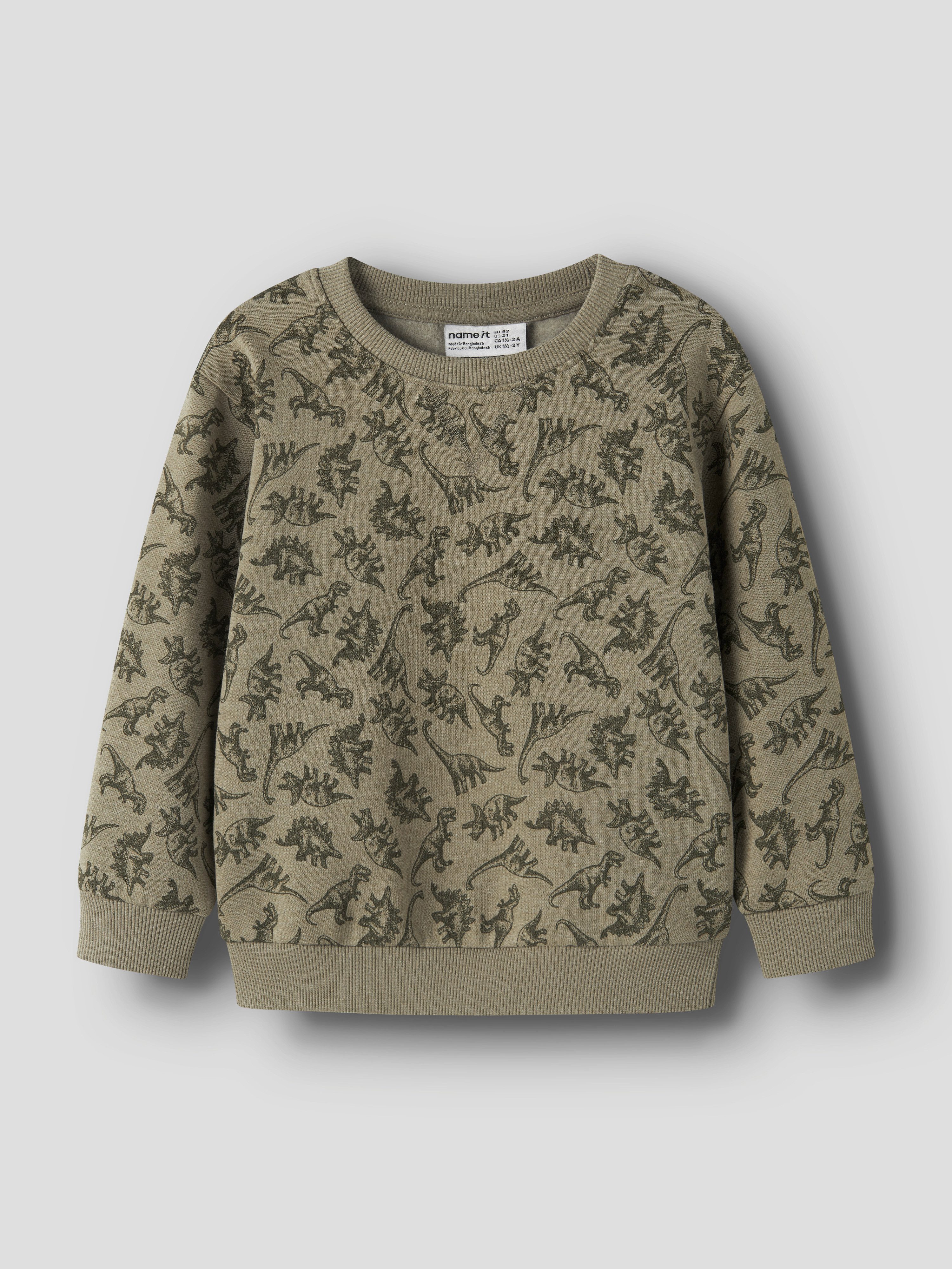 Name It Sweatshirt NMMVIMO LS NREG AOP SWEAT BRU Baumwollmischung, regular fit