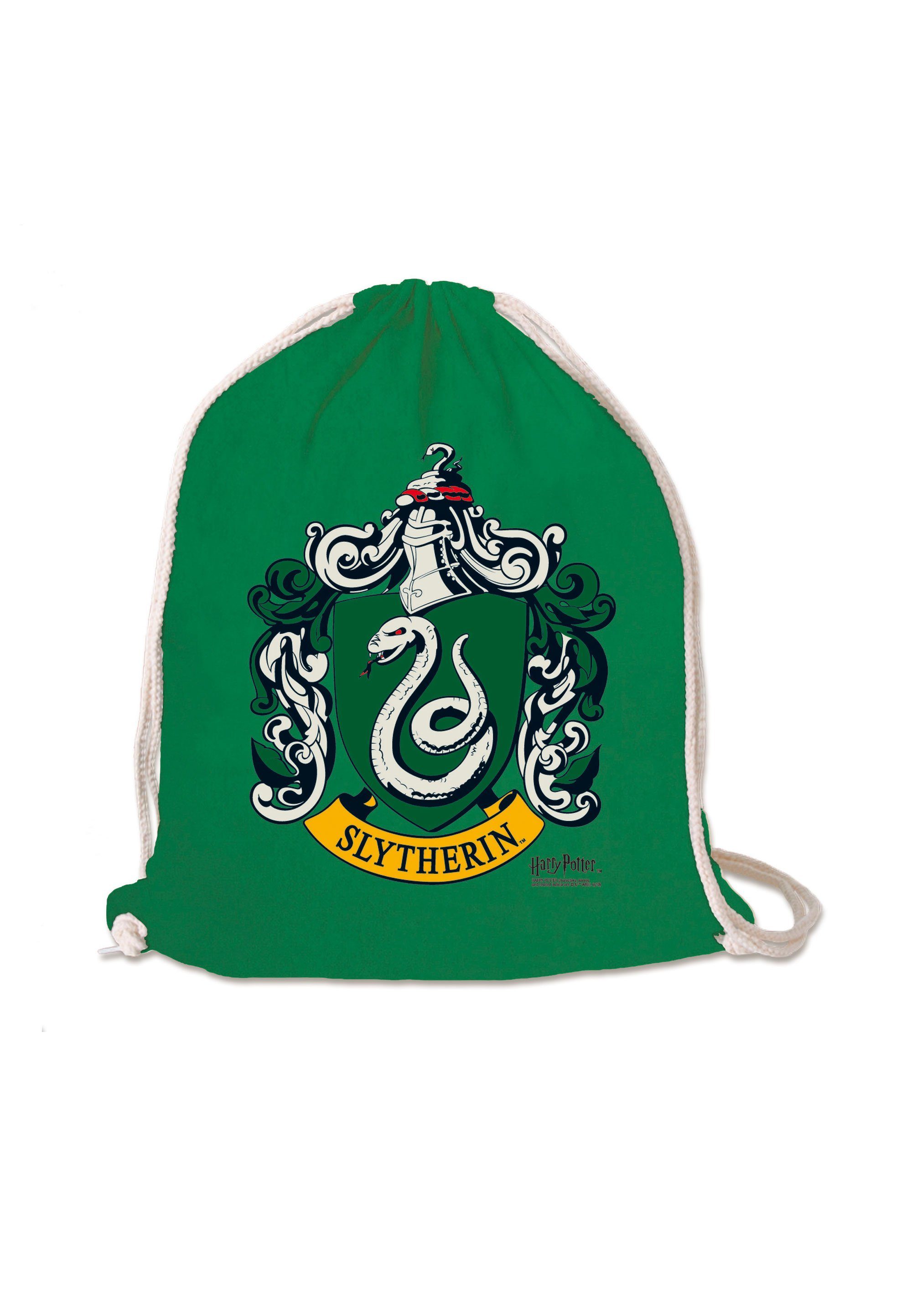 LOGOSHIRT Kulturbeutel Turnbeutel Harry Potter - Slytherin, mit Slytherin-Wappen