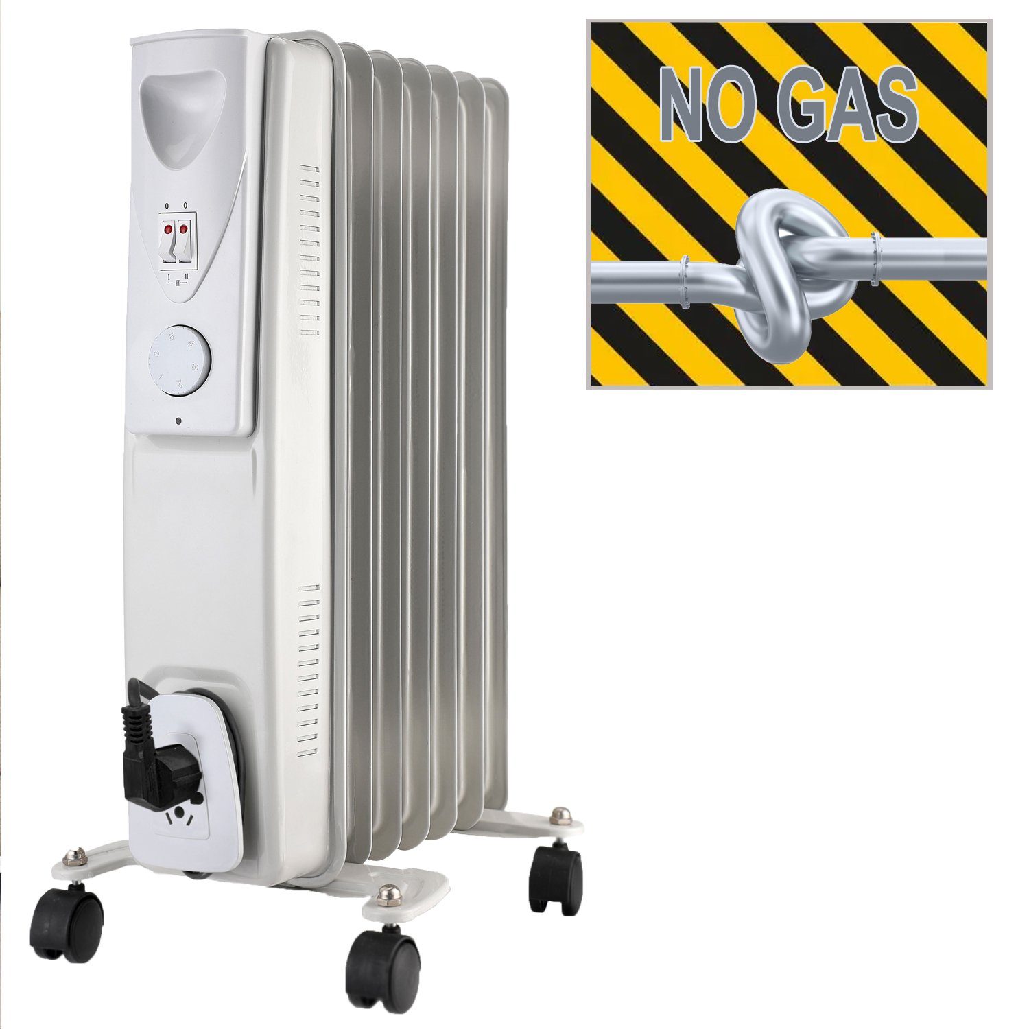 Home4Living Ölradiator Elektroheizung 1500 W mit 3 Heizstufen günstig online kaufen