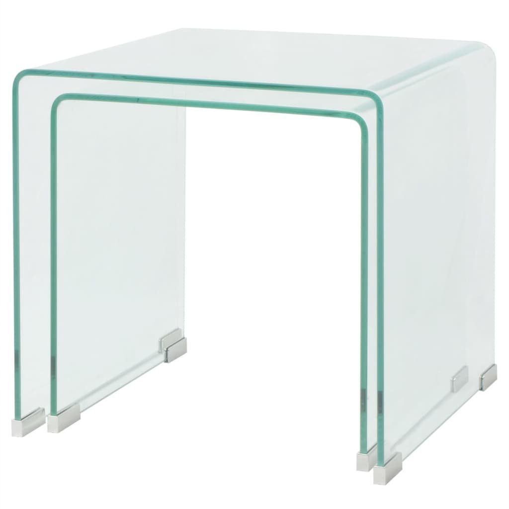 Glas Transparent gehärtetem vidaXL Zweiteiliges Transparent aus Transparent | Satztisch-Set (2-St) Couchtisch