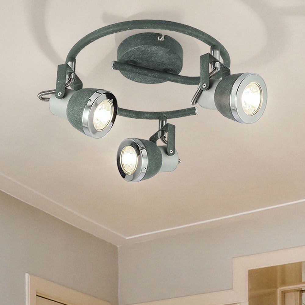 GLOBO LIGHTING Deckenspot, LED-Leuchtmittel fest verbaut, Schwenkbare Deckenleuchte LED Deckenstrahler 3 flammig Küchenstrahler