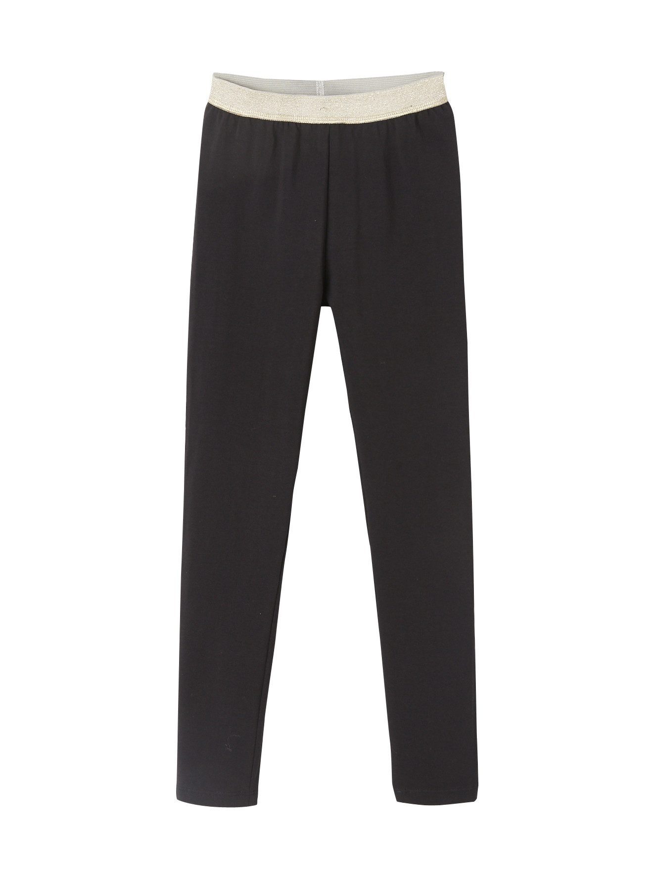 vertbaudet Leggings Mädchen Leggings, Bund in Metallic-Optik BASIC Dehnbund in Glitzer-Optik