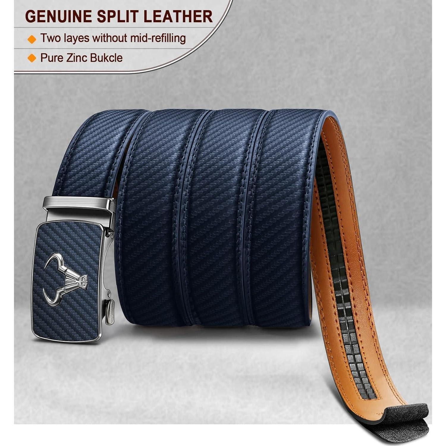 LuxusKollektion Ledergürtel Gürtel Herren 2er Set Automatik Ledergürtel verstellbar in Geschenkbox