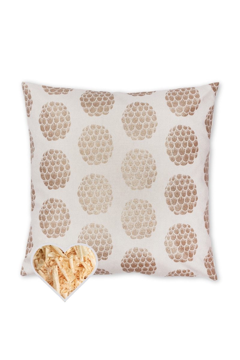 herbalind Duftkissen Zirbenkissen - ZIRBENZAPFEN GOLD - grün, light sand