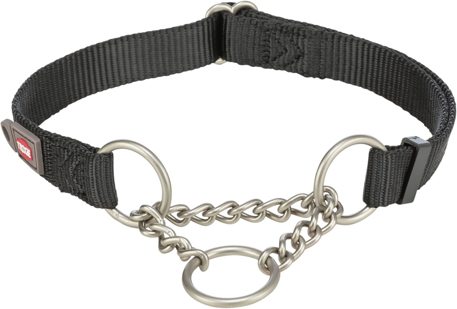 TRIXIE Hunde-Halsband Premium Zug-Stopp-Halsband - schwarz - 45–70 cm/25 mm, Gurtband, Metall