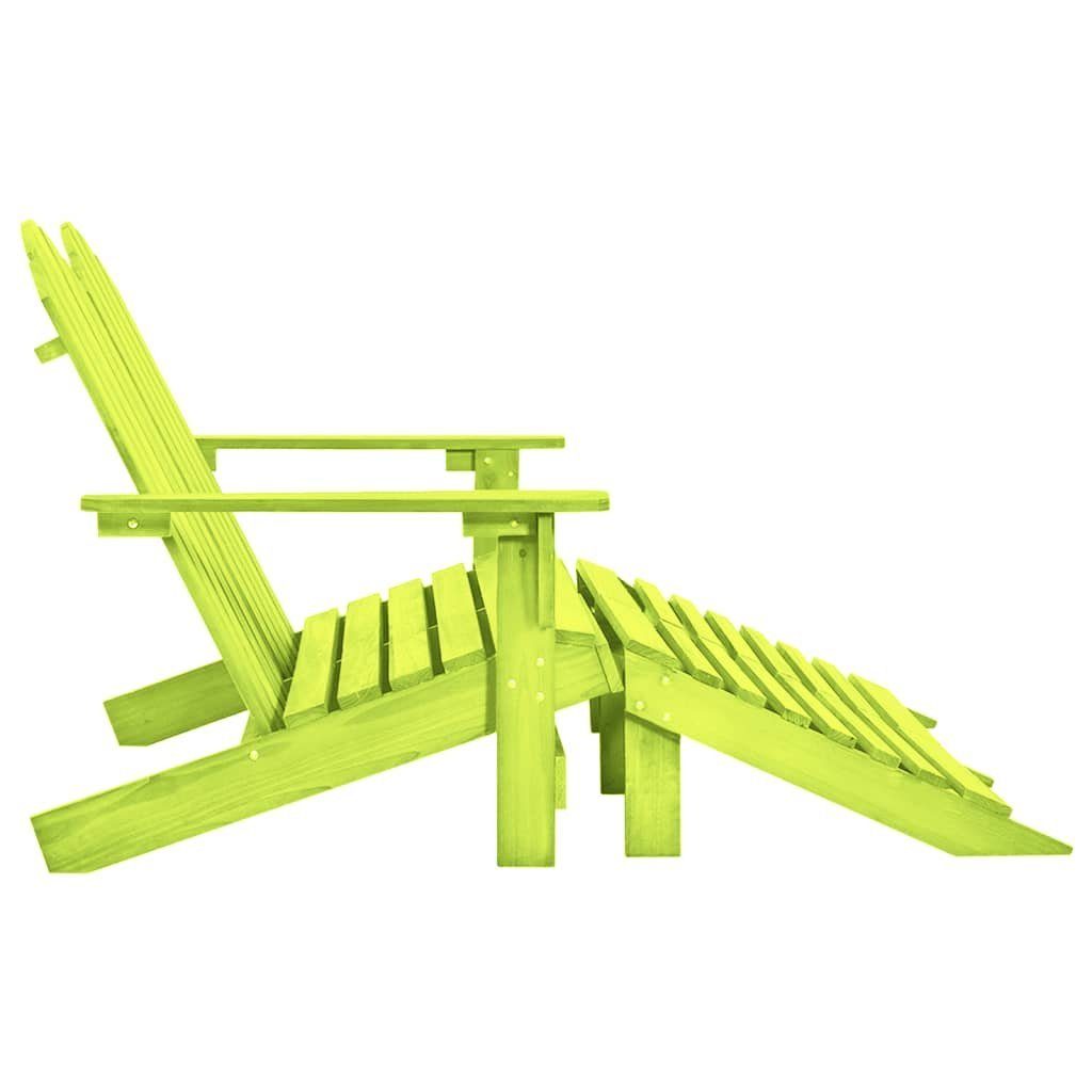 vidaXL Gartenstuhl 2-Sitzer Grün mit Tannenholz | Grün Fußstütze (1 Grün Adirondack-Gartenbank St)