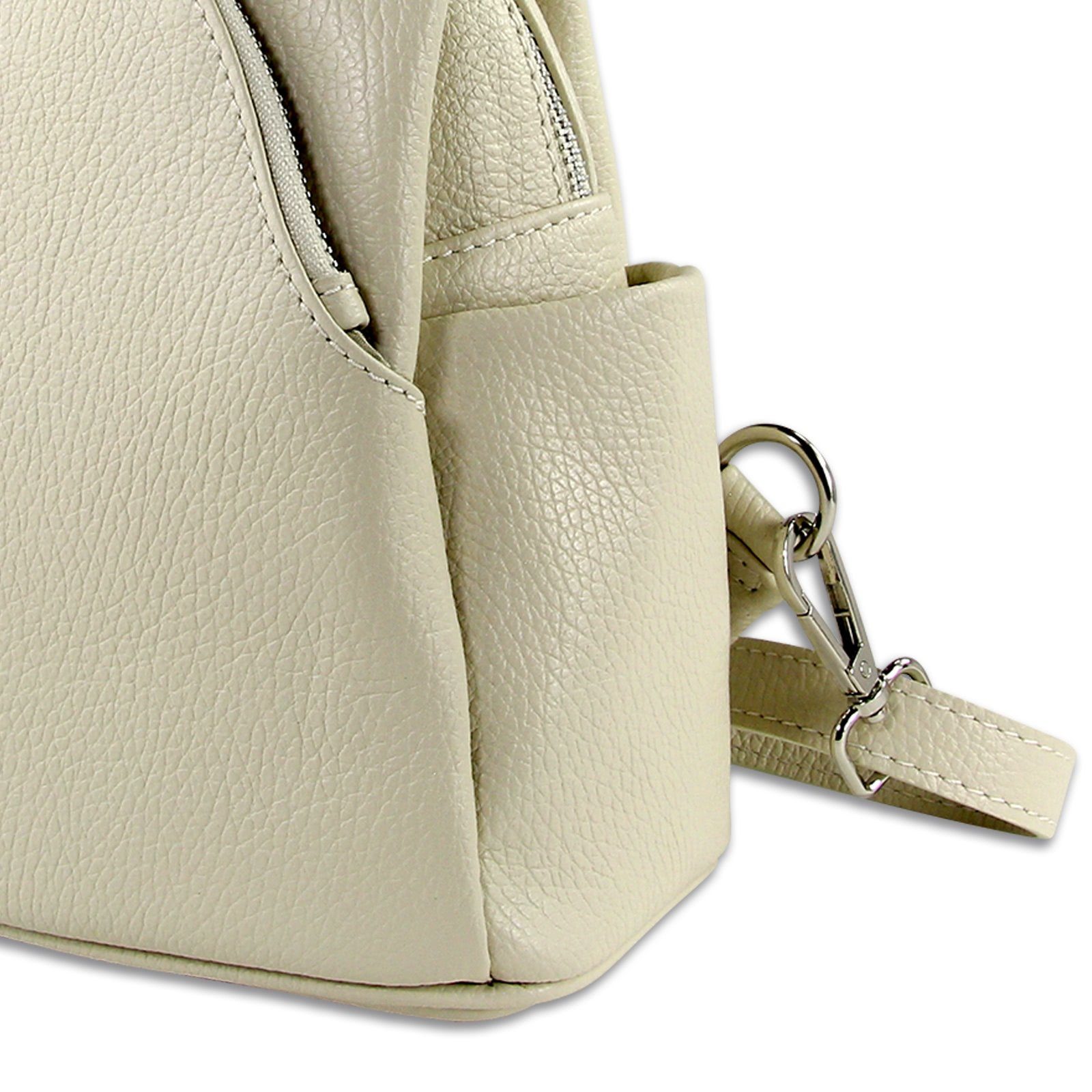 Toscanto Cityrucksack Toscanto Damen Cityrucksack Leder Tasche, Damen Cityrucksack Leder, beige, Größe ca. 27cm