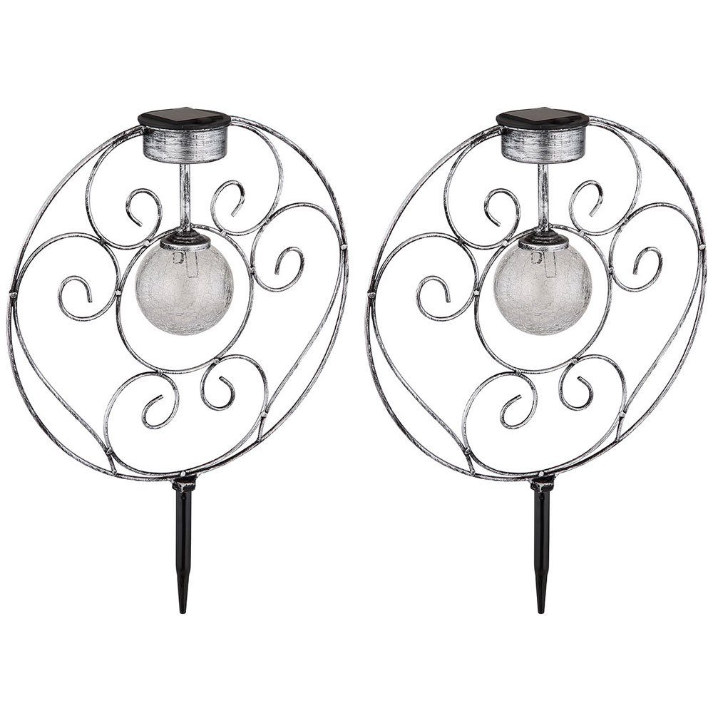 GLOBO LIGHTING LED Solarleuchte, LED-Leuchtmittel fest verbaut, Warmweiß, Solarlampe Gartenlampe orientalische Glaskugel Dekoleuchte