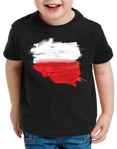 style3 Print-Shirt Kinder T-Shirt Flagge Polen Fußball Sport Poland WM EM Fahne