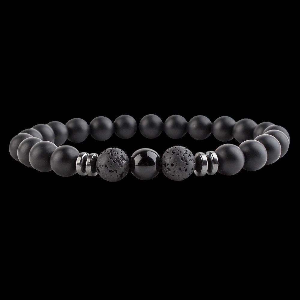 Eden Stone Armband Obsidian Armband – Schwarzes Onyx Perlenarmband matt Elastisches (1-tlg), Edelsteine – Bild 2 von 5