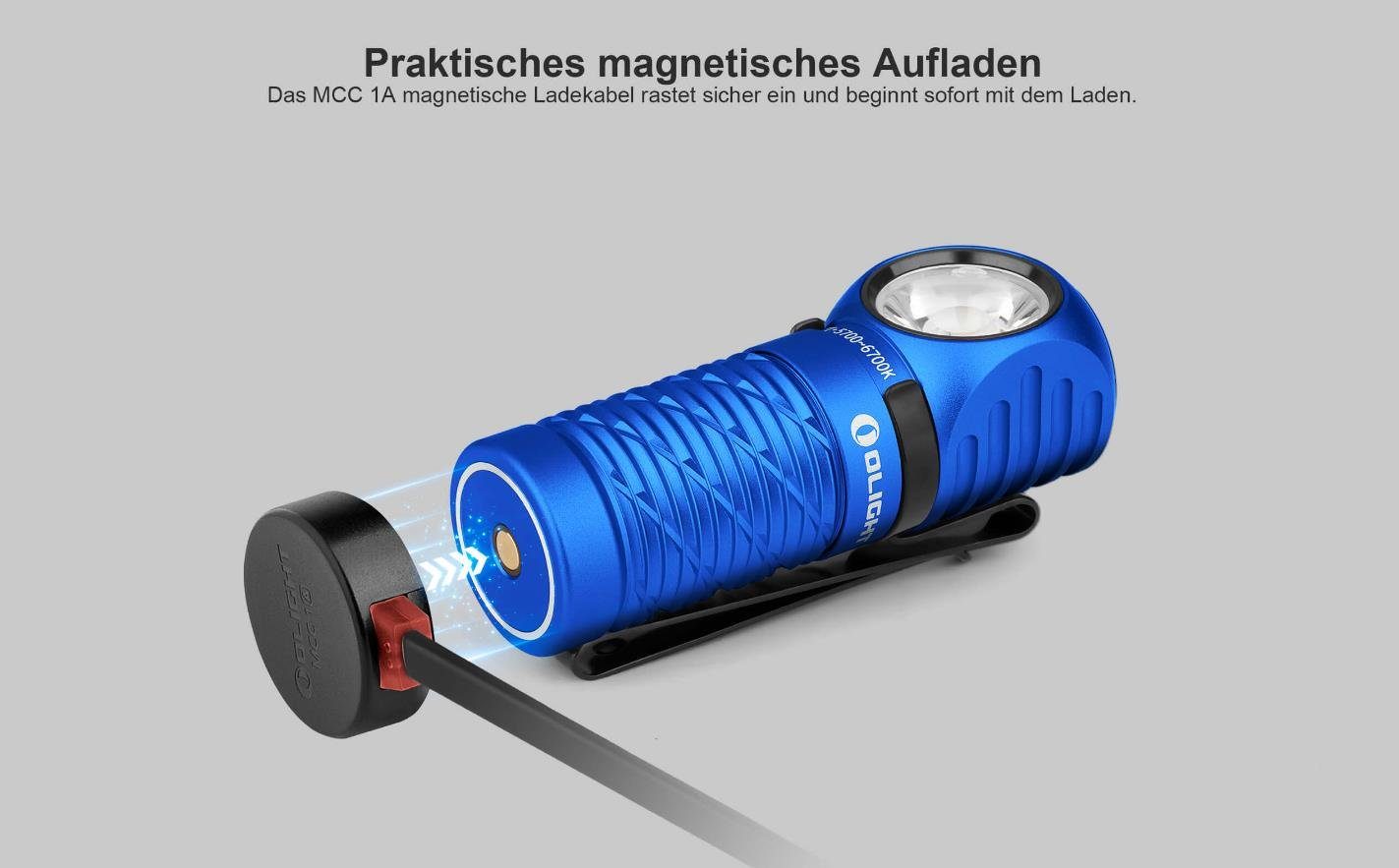 OLIGHT LED Taschenlampe Olight Perun IPX8 und Campen Wandern, Multifunktionslampe, 2 für blue Midnight Mini Nachtläufe