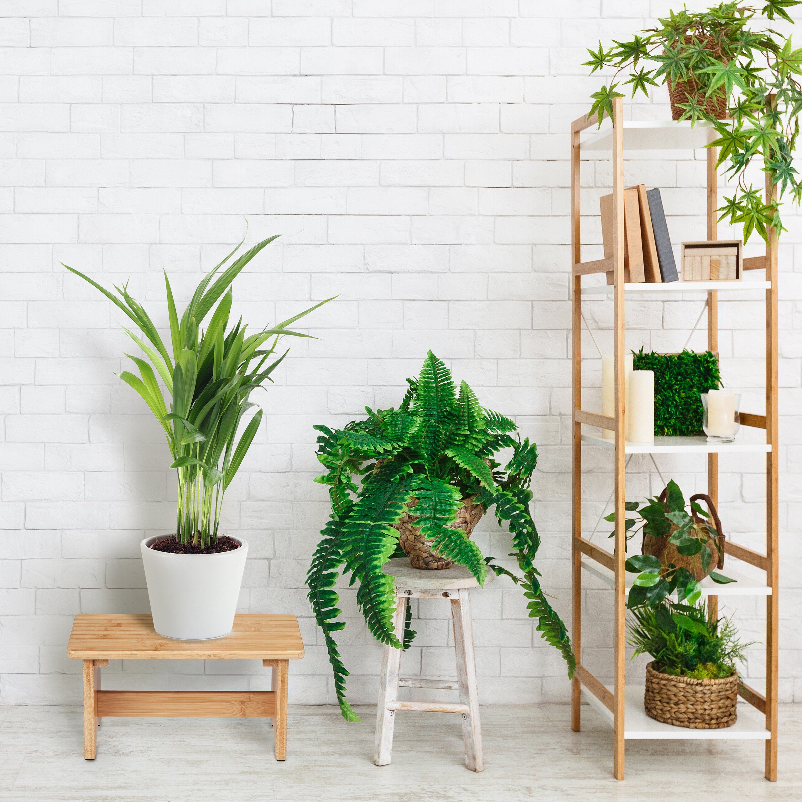 relaxdays Fußhocker Hocker Bambus günstig online kaufen