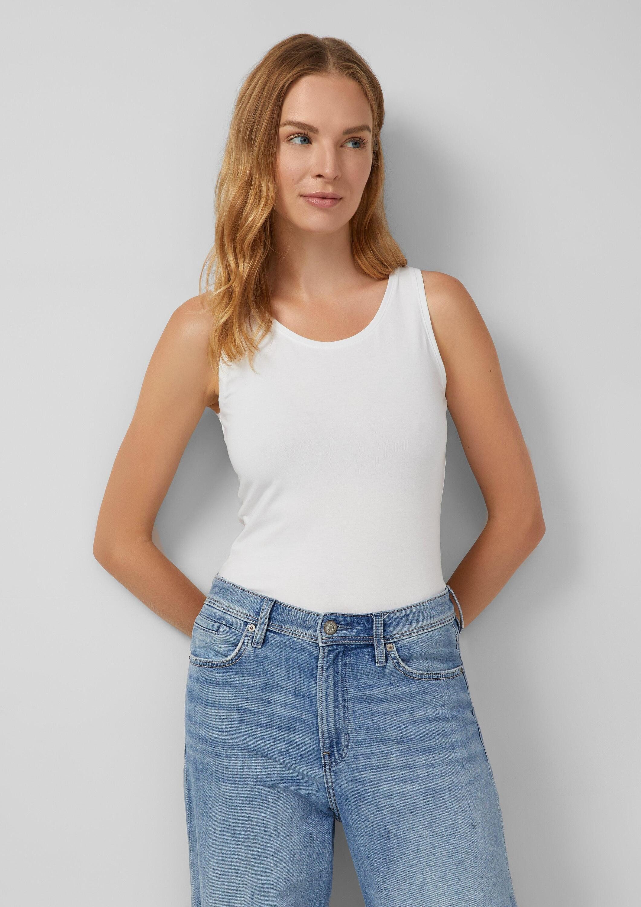 s.Oliver Muscleshirt T-Shirt Basic Top aus Jersey im 2er-Pack