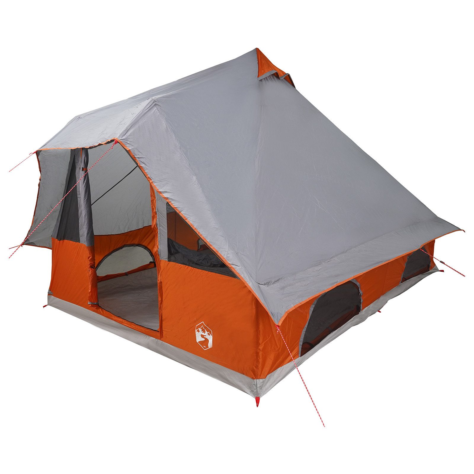 Tipi-Zelt Familienzelt Tipi Grau und Orange 8-Personen Wasserfest