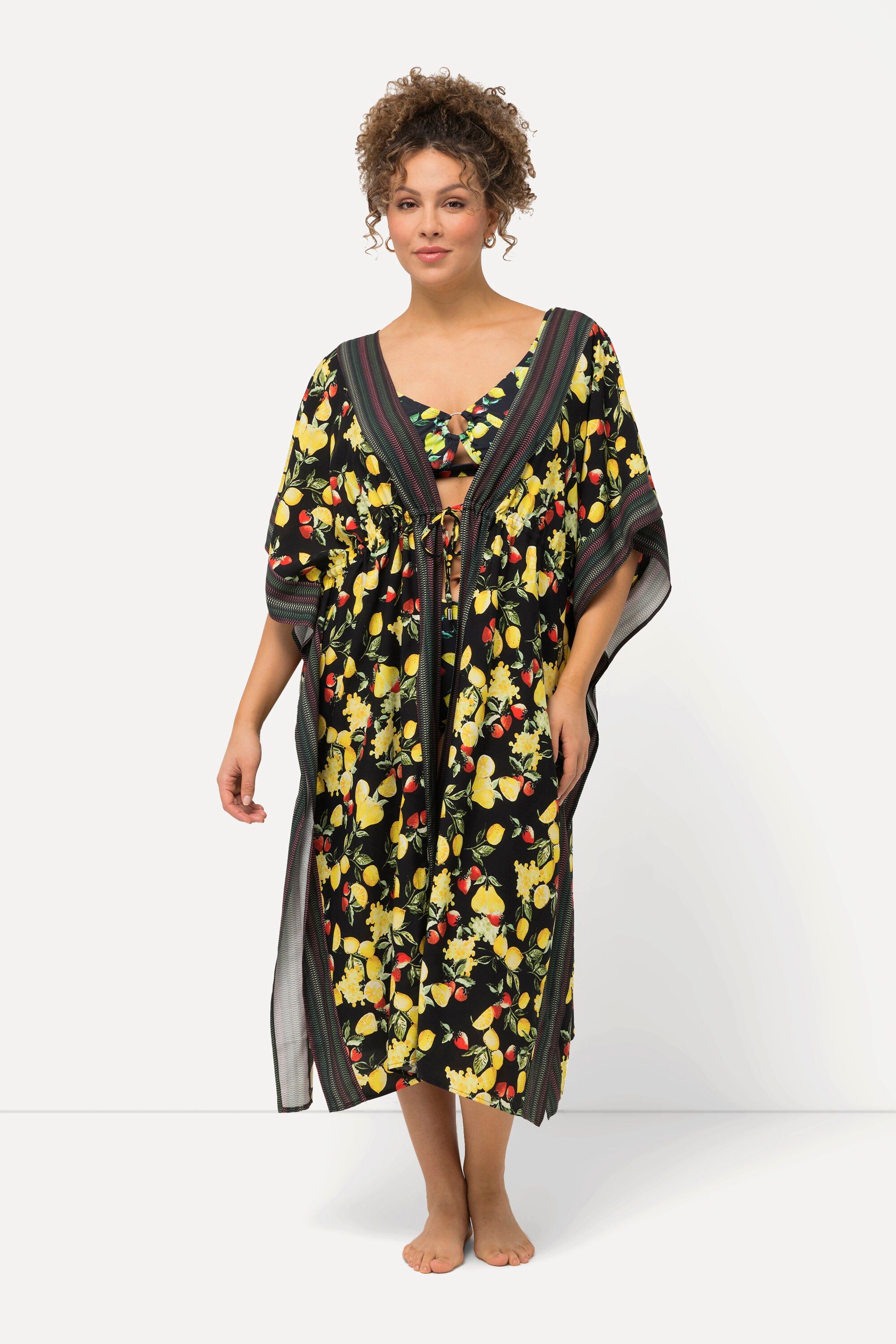 Ulla Popken Strandkleid Kaftan Zitronen Bordüren günstig online kaufen