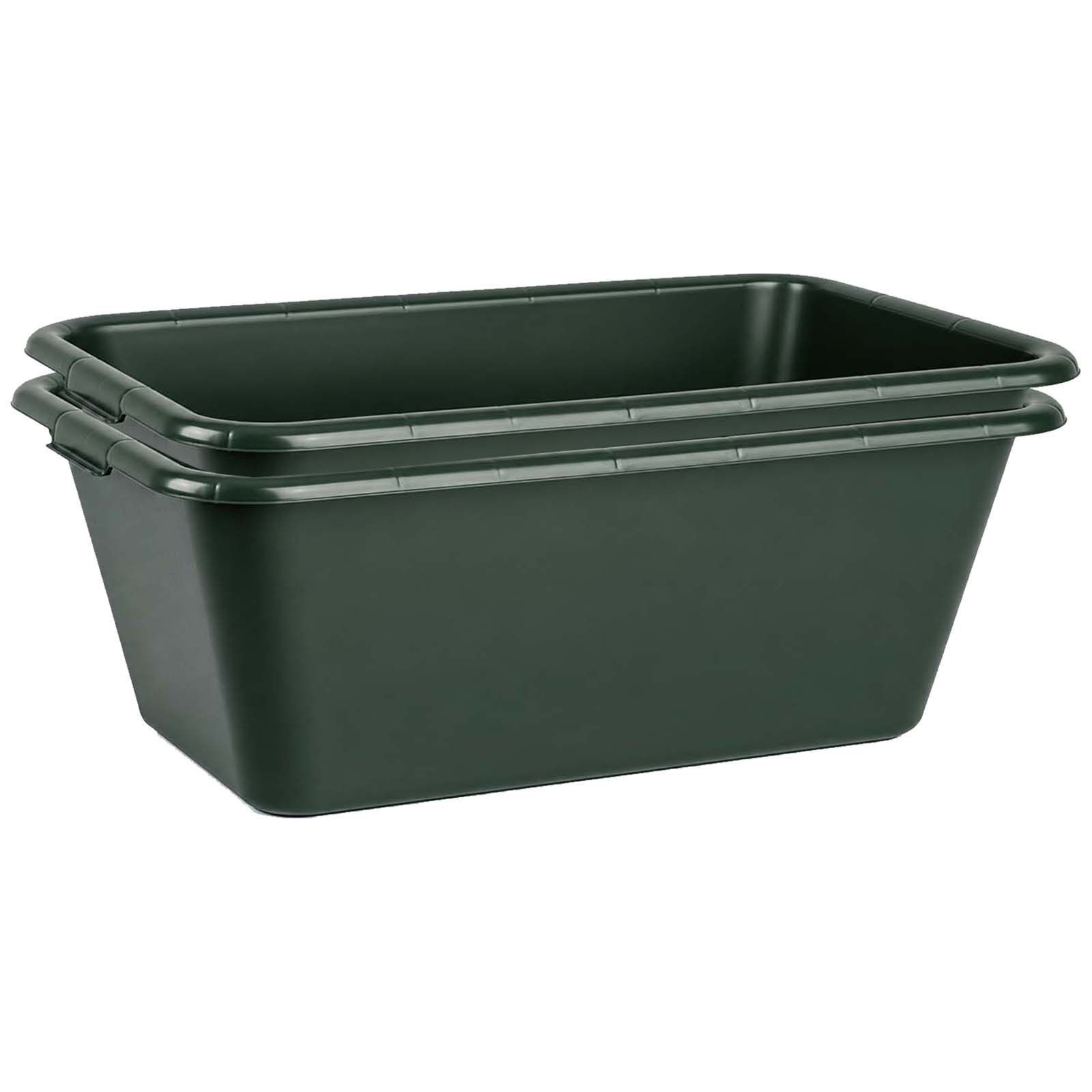 BURI Baueimer Wildwanne 65 L XL Kunststoffwanne Futterwanne Wasserbottich Grün Eckig, (2-tlg)