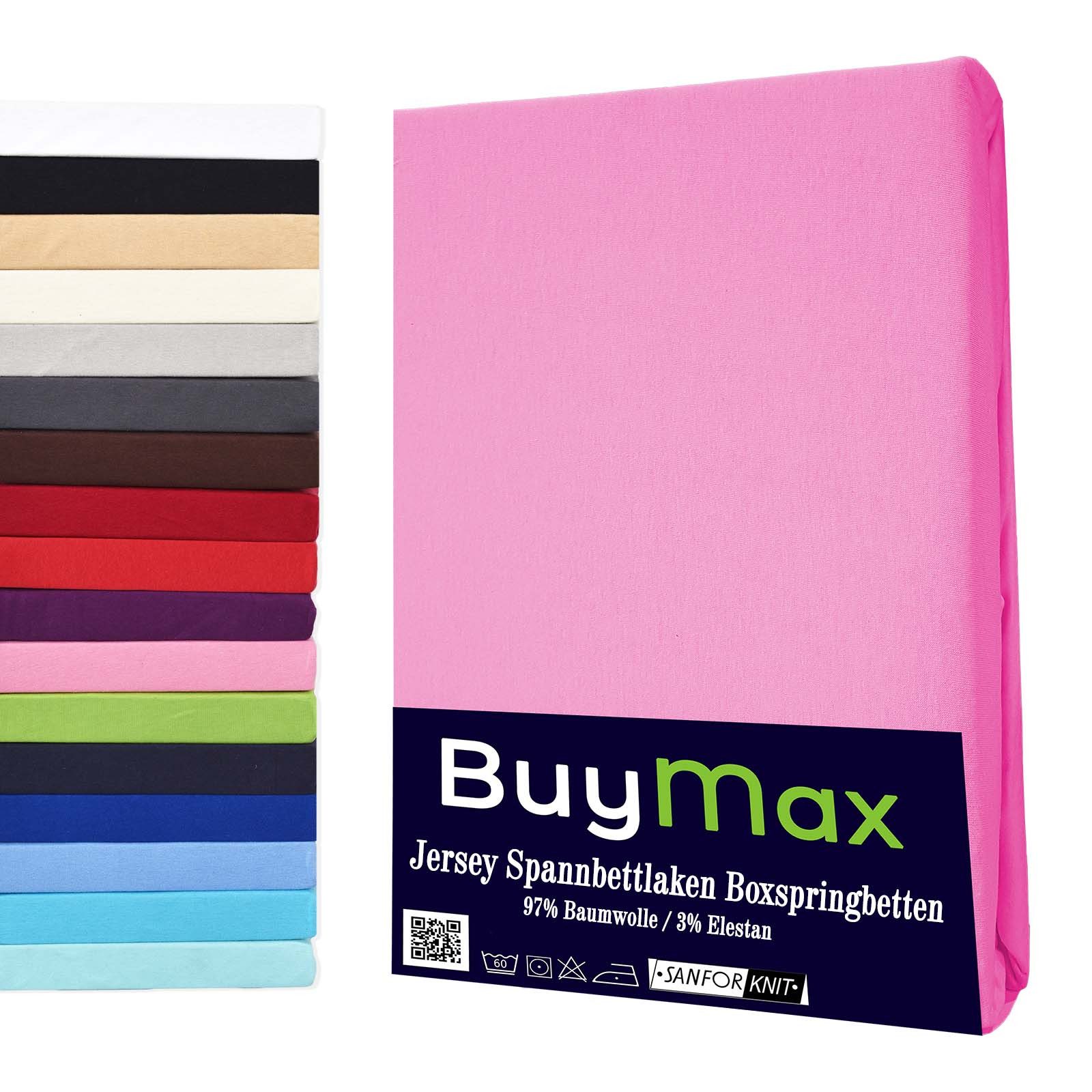 Buymax Spannbettlaken Wasserbett Spannbettlaken für Boxspringbetten Matratzen bis 35 cm Höhe, Jersey, Gummizug: Rundumgummi, (1 Stück), Spannbetttuch 97% Baumwolle, 3% Elasthan, atmungsaktiv, 40 cm Steghöhe