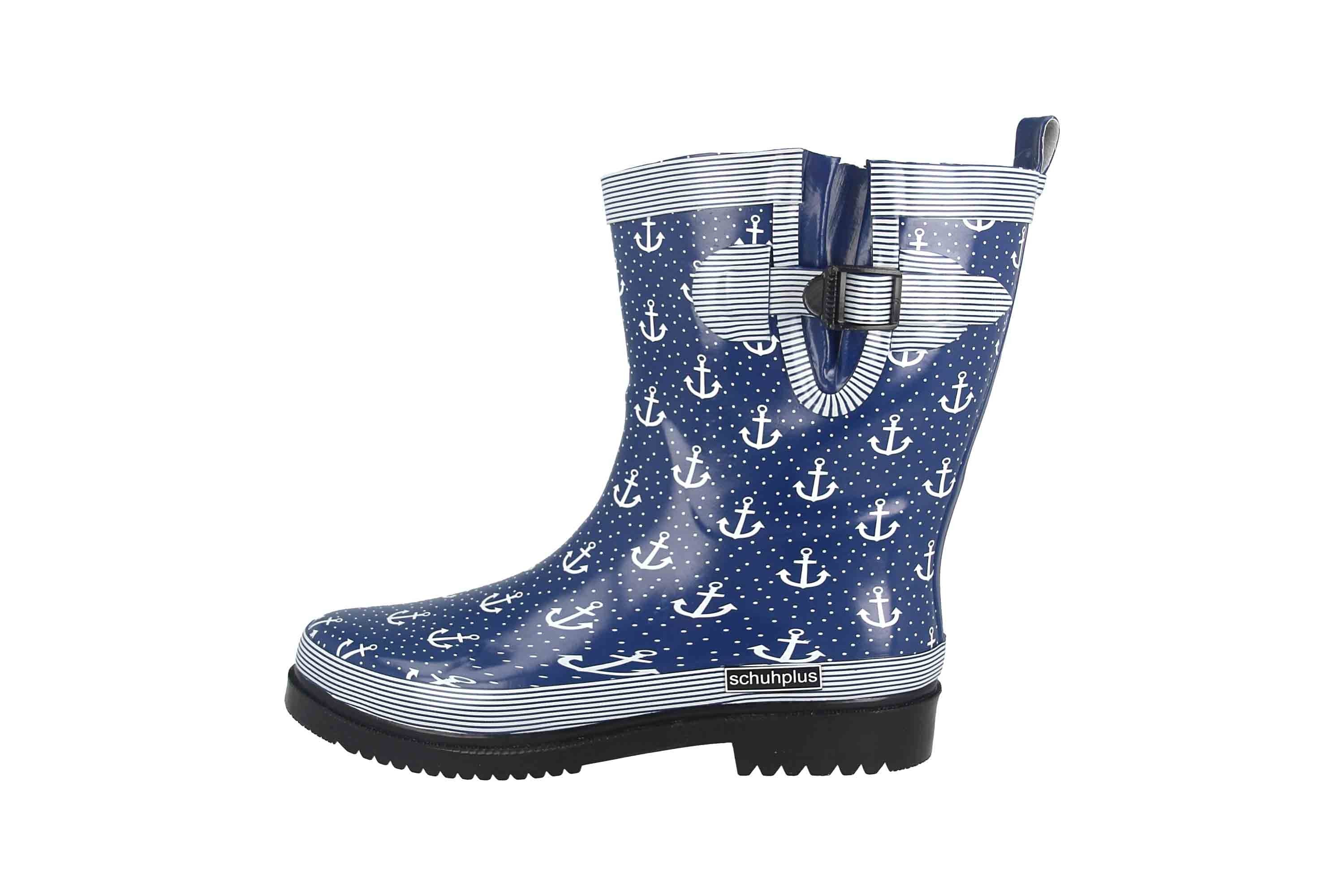 SCHUHPLUS Marleen-Blau-Weiß Gummistiefel günstig online kaufen