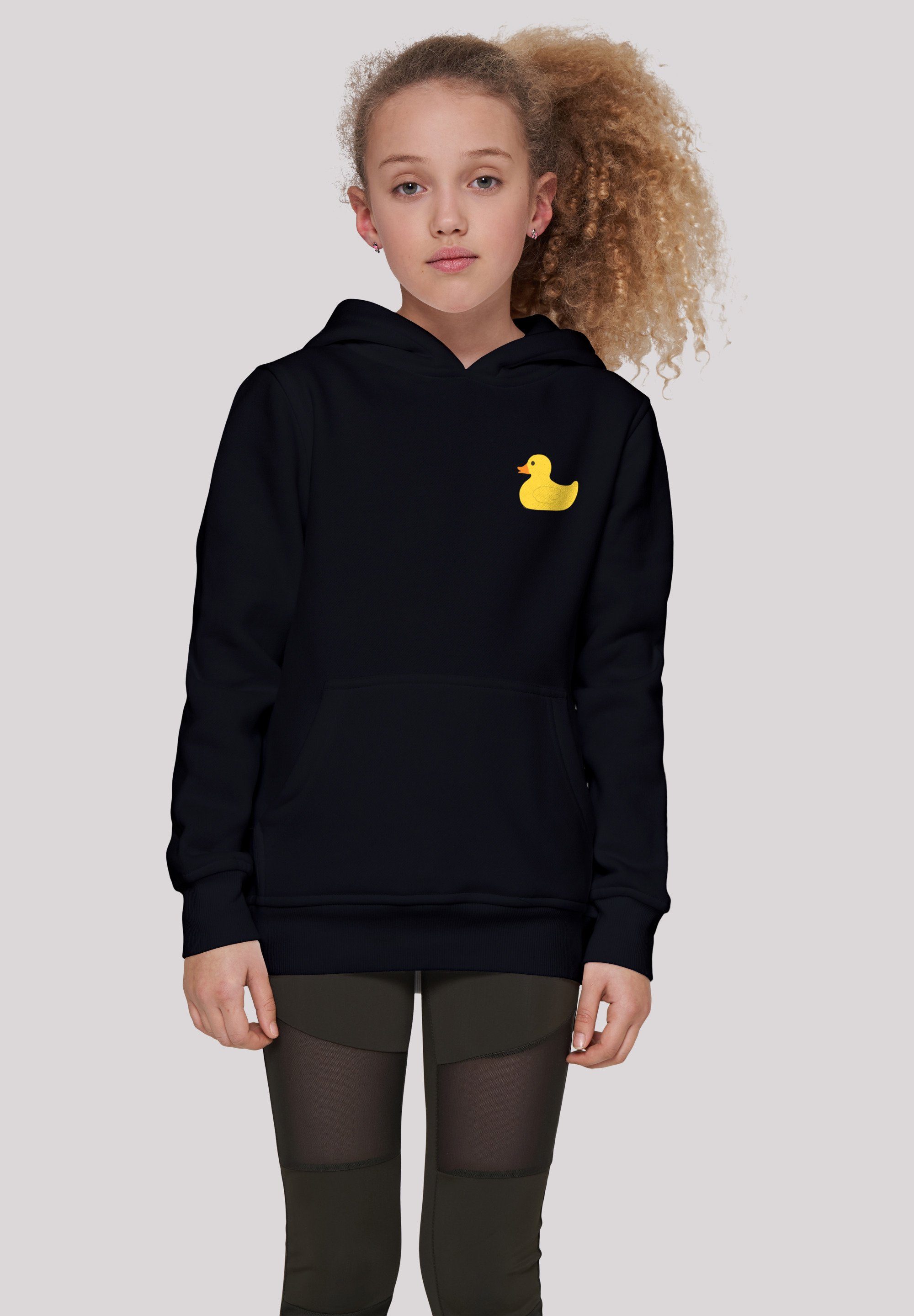 F4NT4STIC Kapuzenpullover Yellow Duck HOODIE UNISEX schwarz Print Rubber