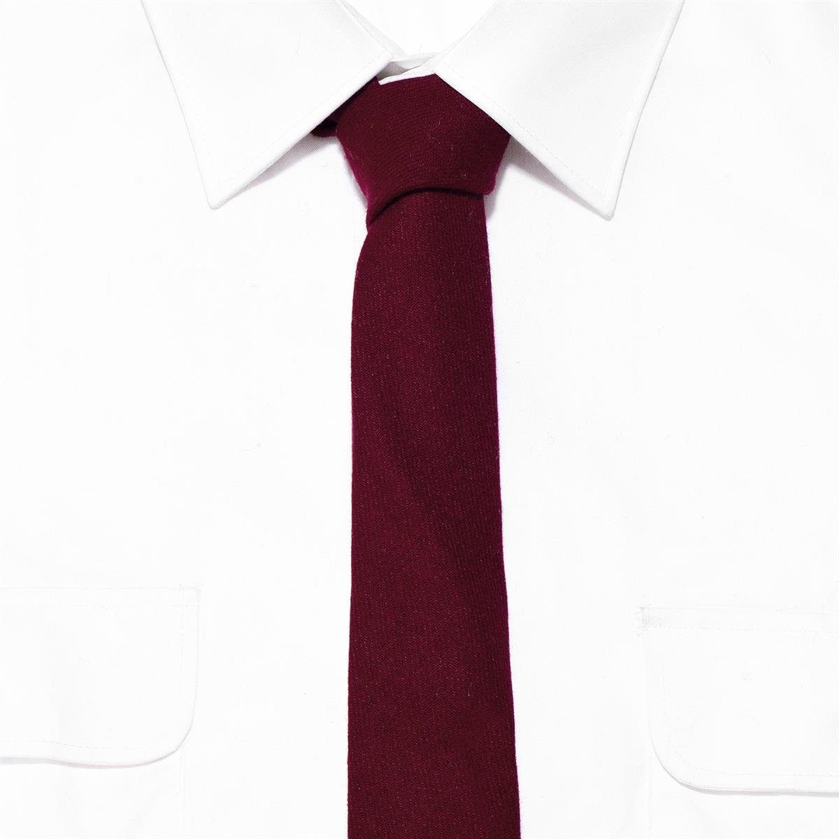 DonDon Krawatte Büro Baumwolle, 1x Muster, Krawatte) oder 6 Herren festliche 1-St., gepunkt Krawatte für kariert Veranstaltungen (Packung, bordeauxrot cm verschiedene einfarbig und