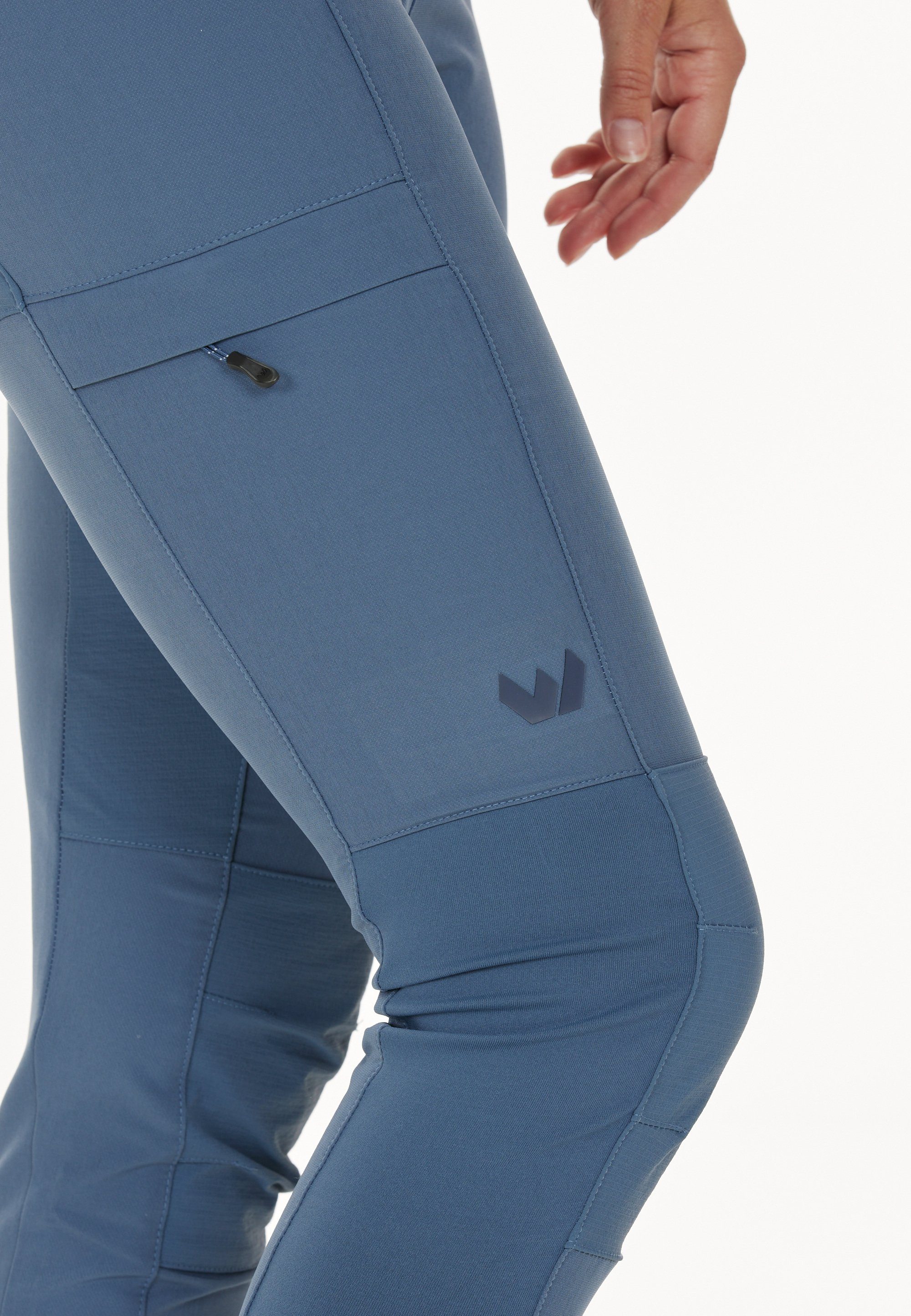 am WHISTLER Softshellhose Reißverschluss blau mit Beinsaum Davina