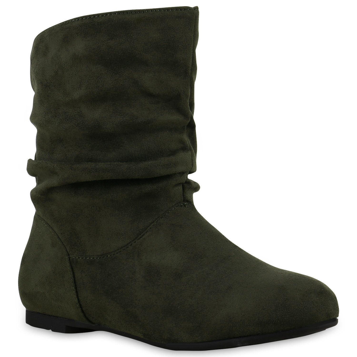 VAN HILL 812201 Schlupfboots Damen Schlupfstiefel Leder-Optik Stiefeletten Bequeme