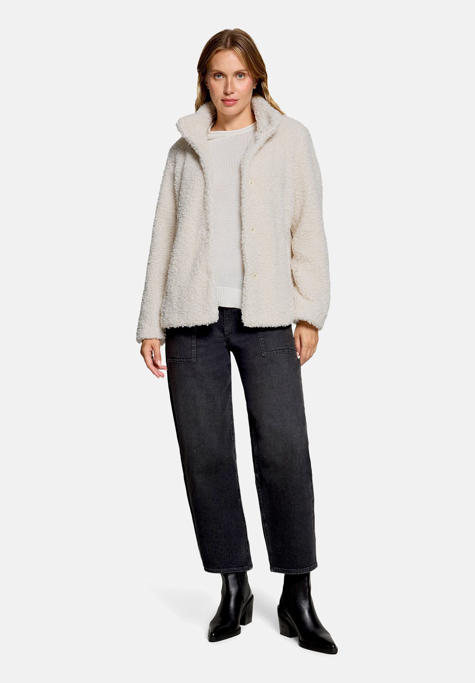 Betty&Co Plüschjacke Damen mit Stehkragen