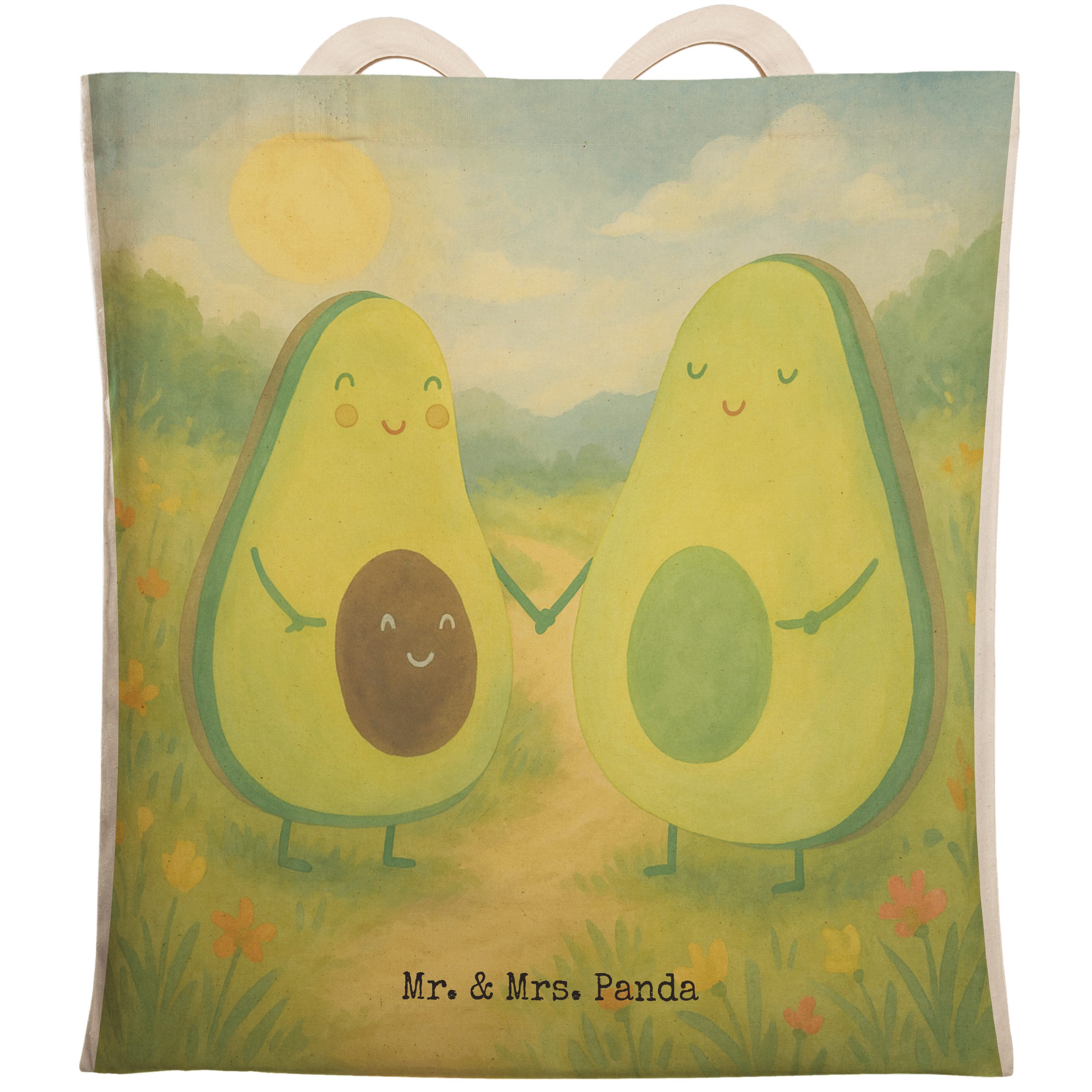 Tragetasche Avocado Pärchen Design, Einkaufstasche, Weiß, Babyshower, Liebe, Fami