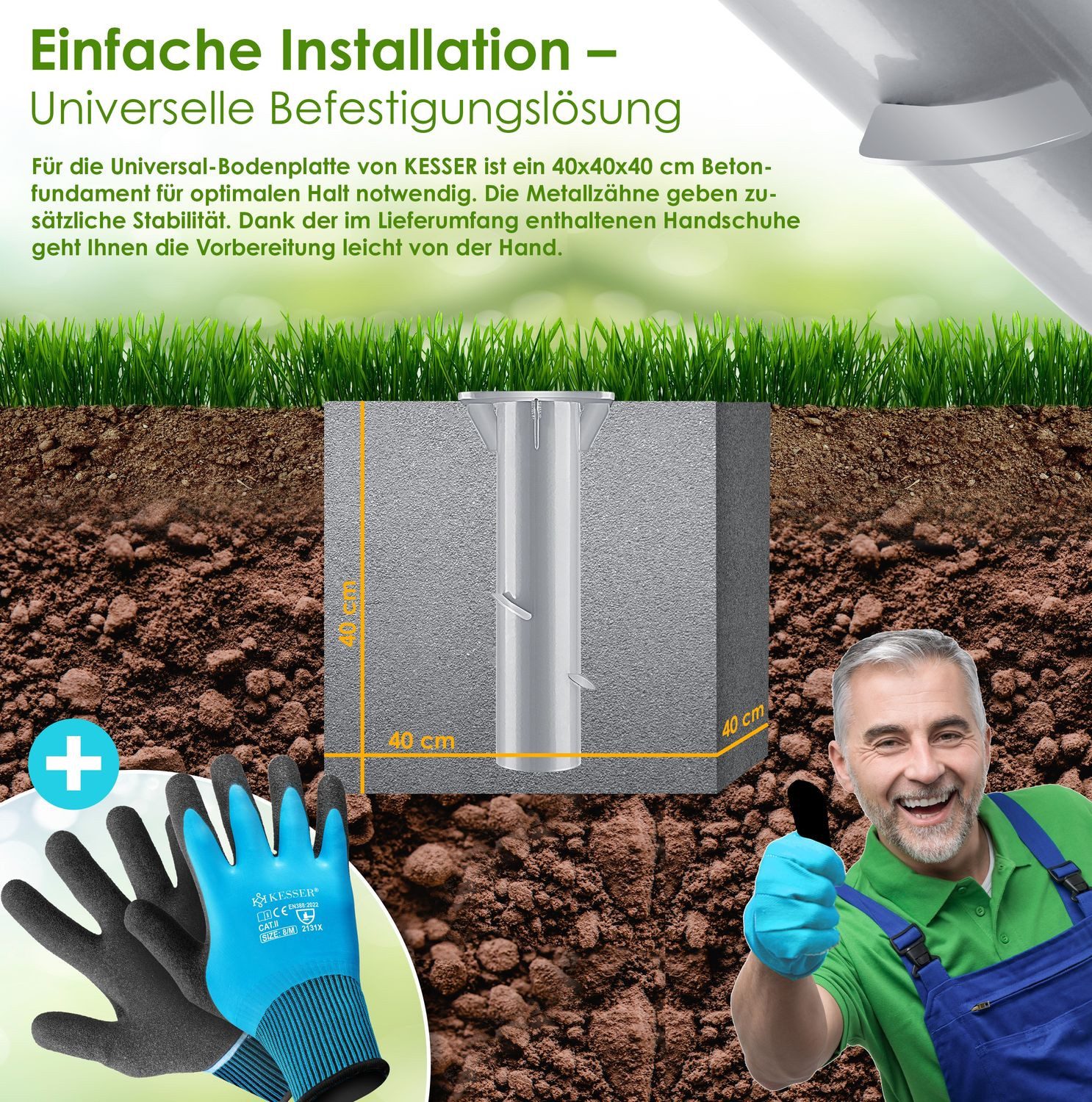 KESSER Schirmhalter, Metall Universal Bodenplatte Sonnenschirmständer