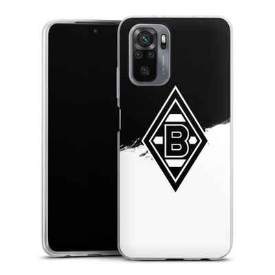 DeinDesign Handyhülle Borussia Mönchengladbach Gladbach Borussia Scratch Schwarz-Weiss, Xiaomi Redmi Note 10 4G Slim Case Silikon Hülle Ultra Dünn Schutzhülle
