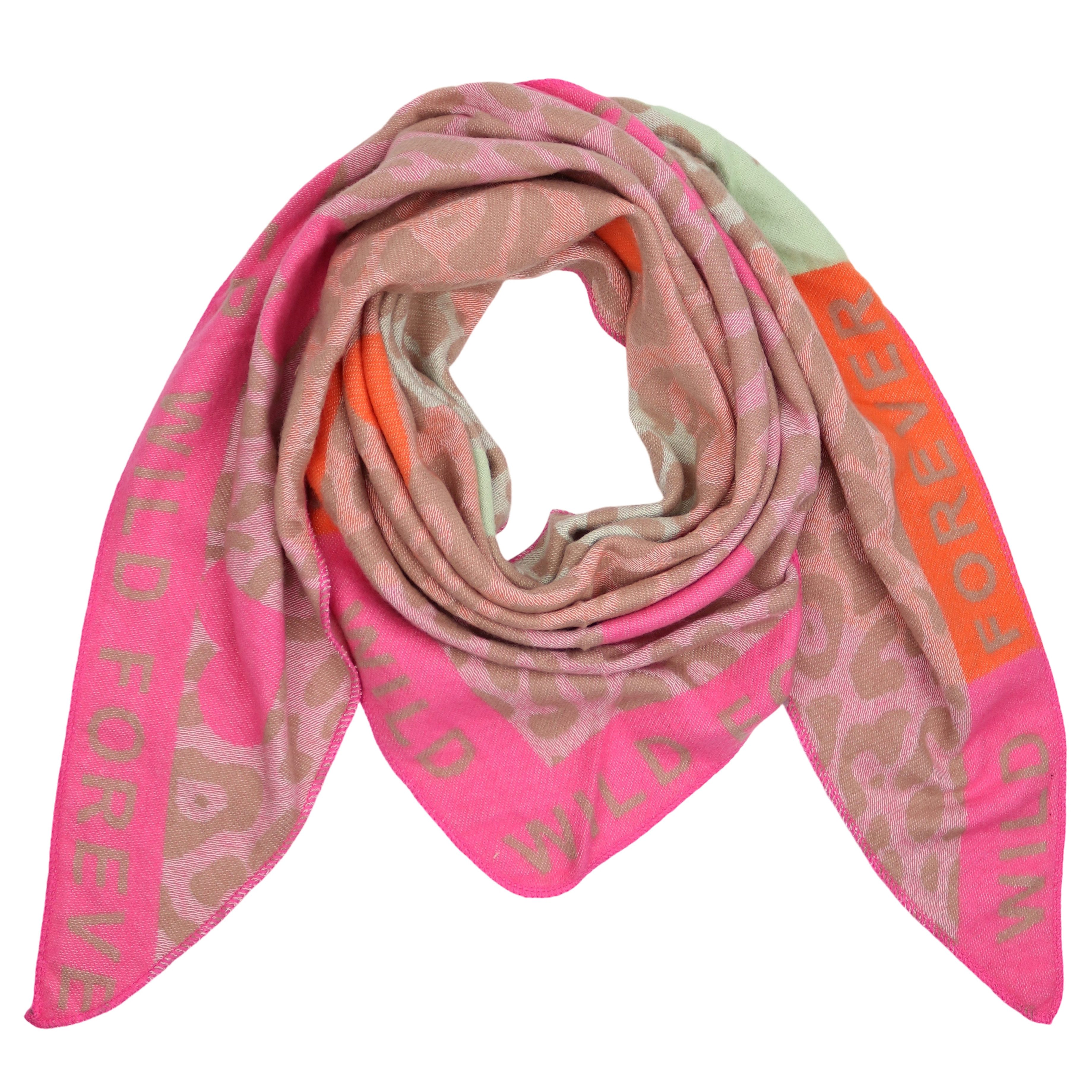 MIRROSI Dreieckstuch kuschliger und warmer Dreiecksschal ca.100x200 cm, (Leo Muster; Neue Kollektion Herbst/Winter 2025), Trendiges LEO-Design, wärmend & weich