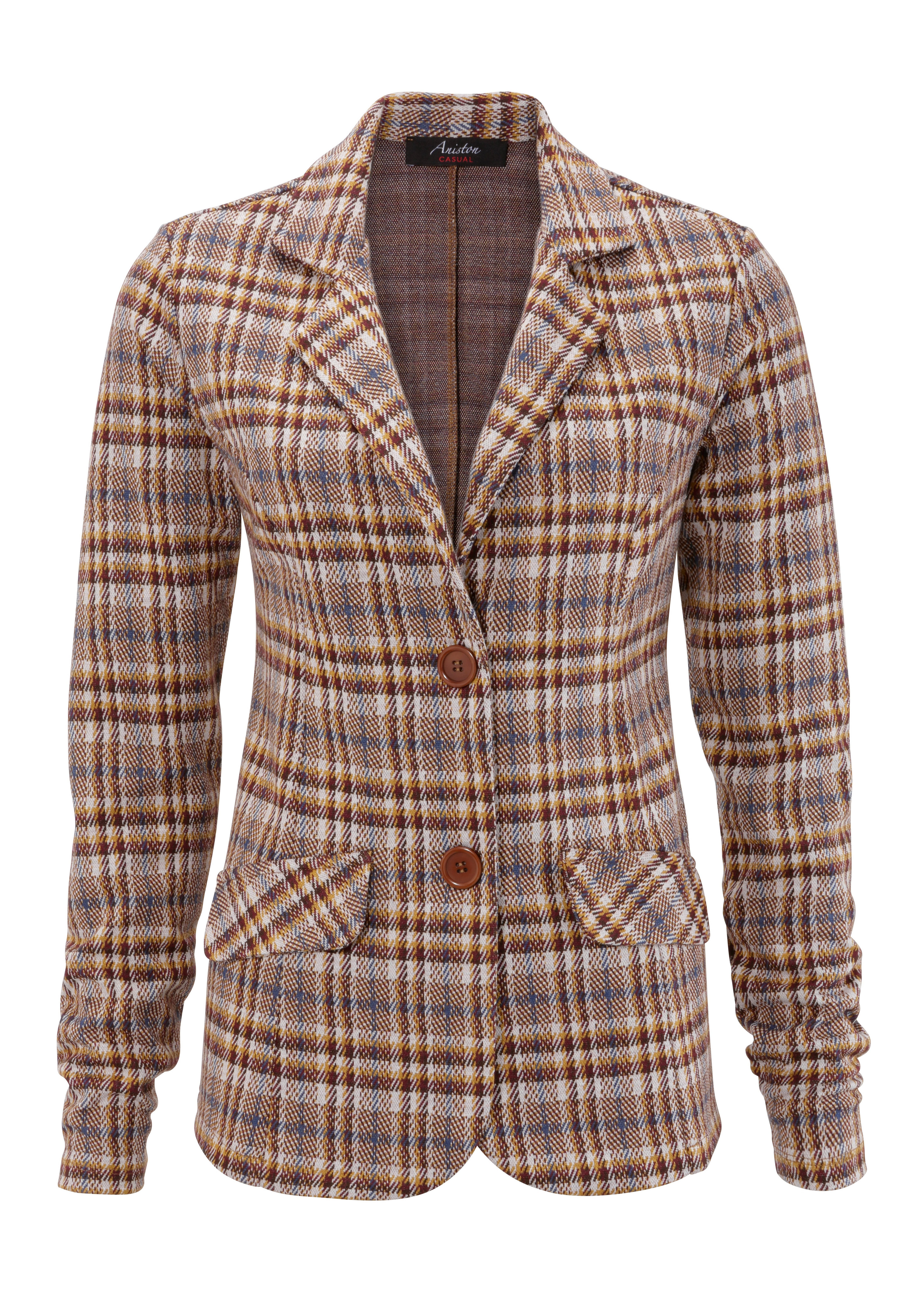 Aniston CASUAL sweat blazer in a trendy checked design
