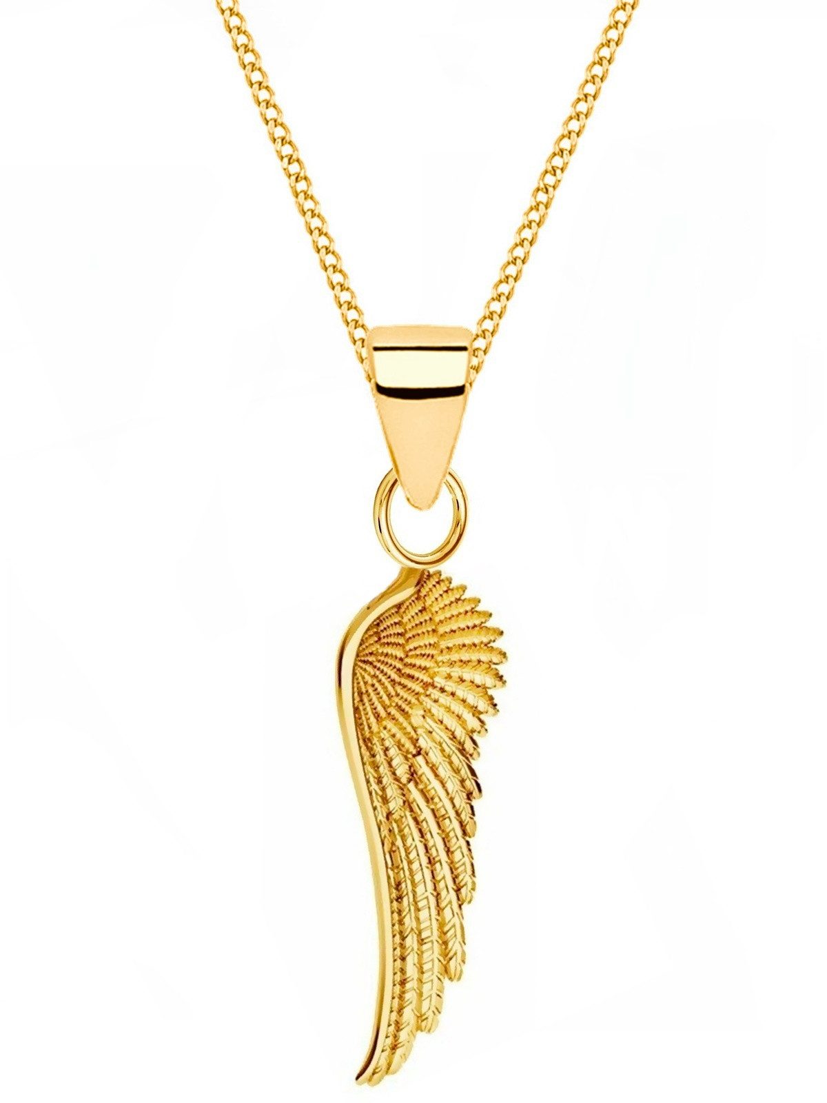 Goldene Hufeisen Goldkette Halskette Gold Flügel 925 24K Gelbgold vergoldet günstig online kaufen