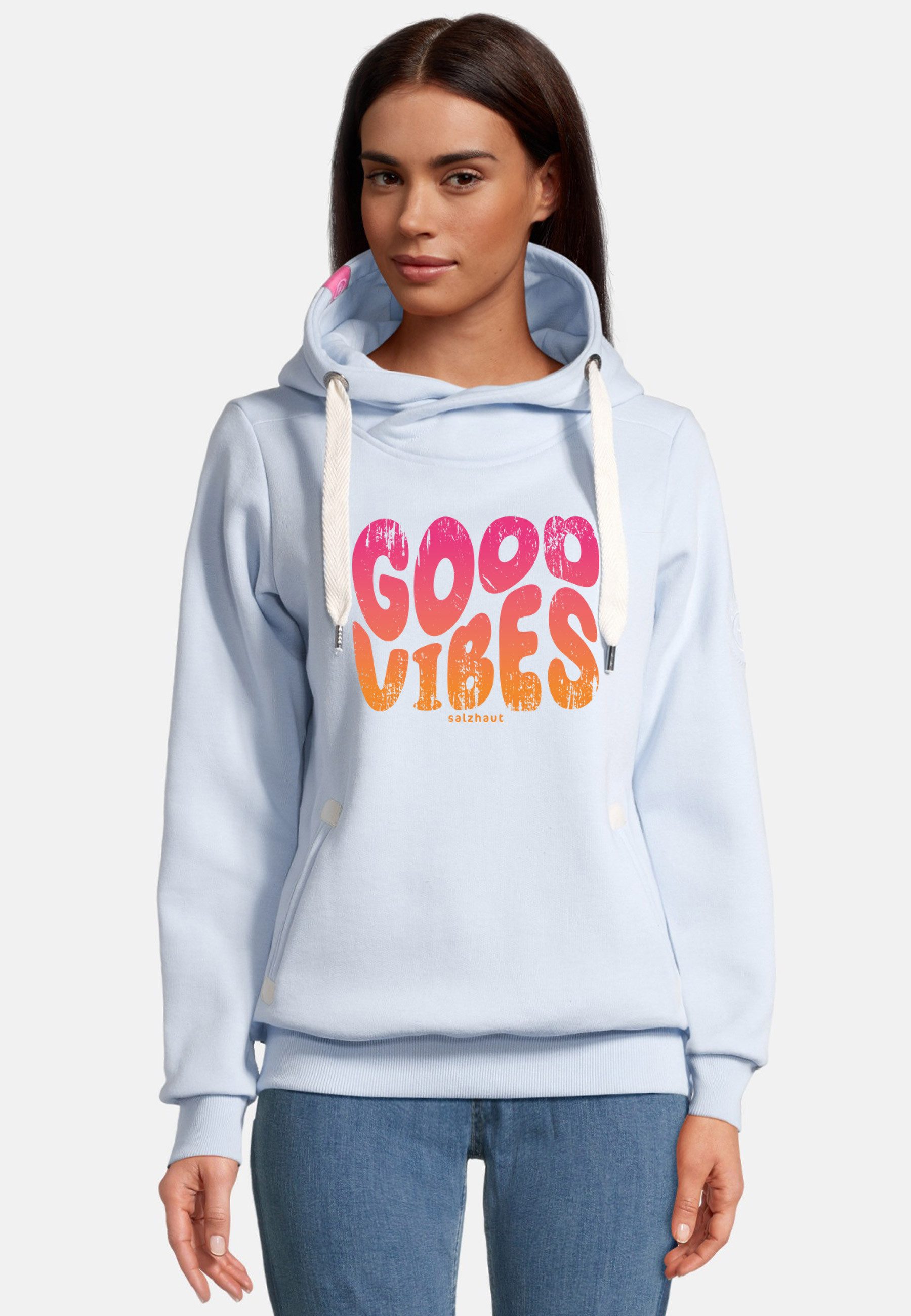 salzhaut Hoodie SÜNN - GOOD VIBES Damen Tailliert günstig online kaufen