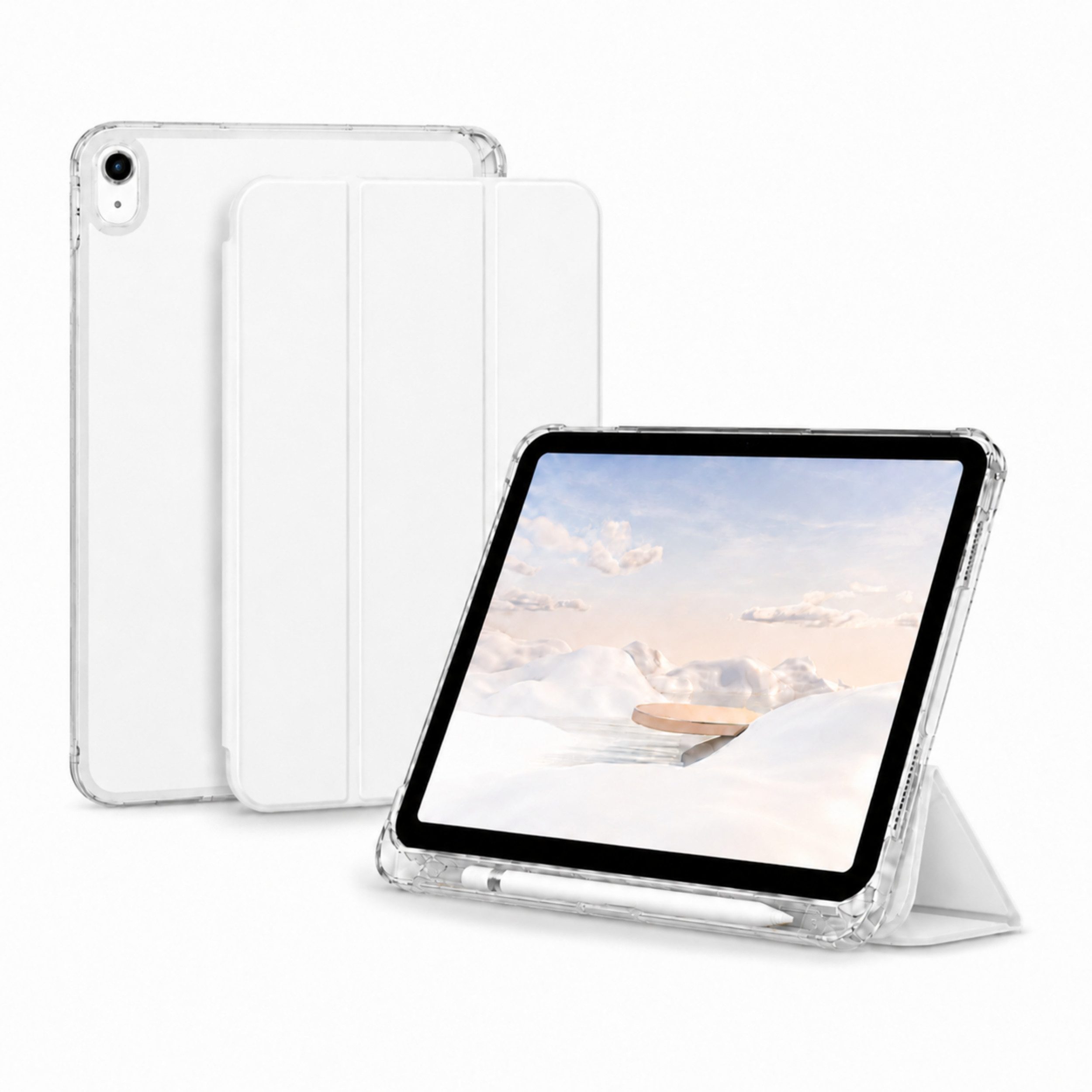 PlugUp Tablet-Hülle iPad Air 11" M4/M3/M2(2026/2025/2024), iPad Air 10,9" 5/4 Gen 2022/20 10,9/11 Zoll, iPad Air Hülle mit Stifthalter, dünn & transparente Rückseite