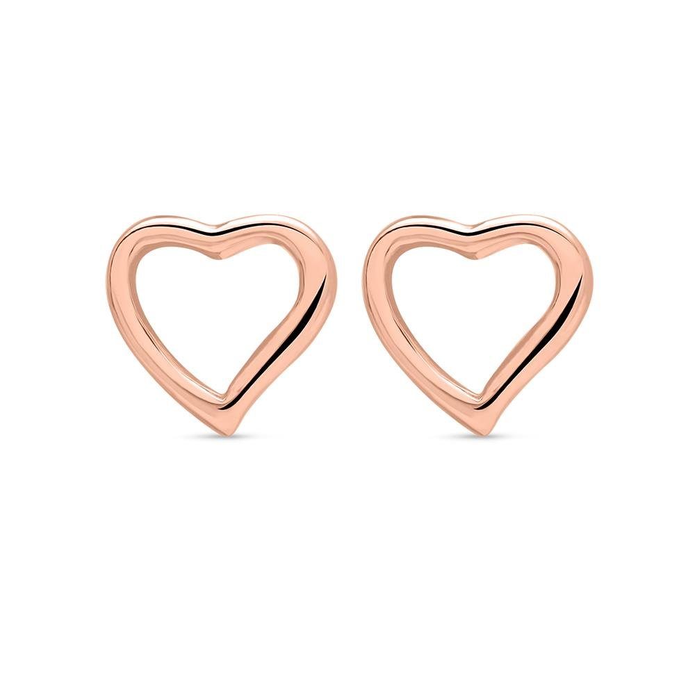 Unique Paar Unique Silber Rosévergoldete SE0636 Ohrstecker Herz 925er Form von aus Ohrstecker