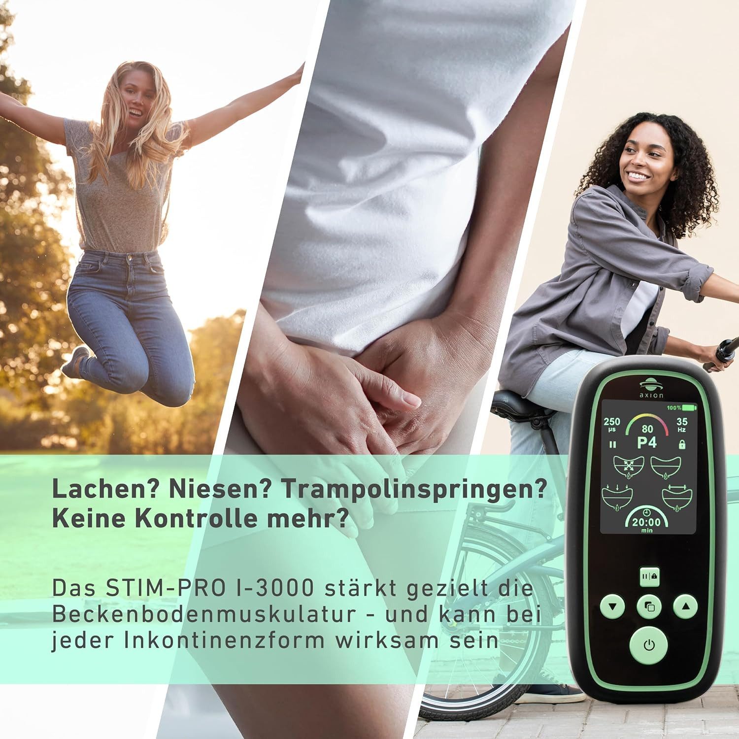 Axion Beckenboden-Elektrostimulationsgerät axion® I-3000 Beckenbodentrainer Set für Frauen, NEUHEIT 2026