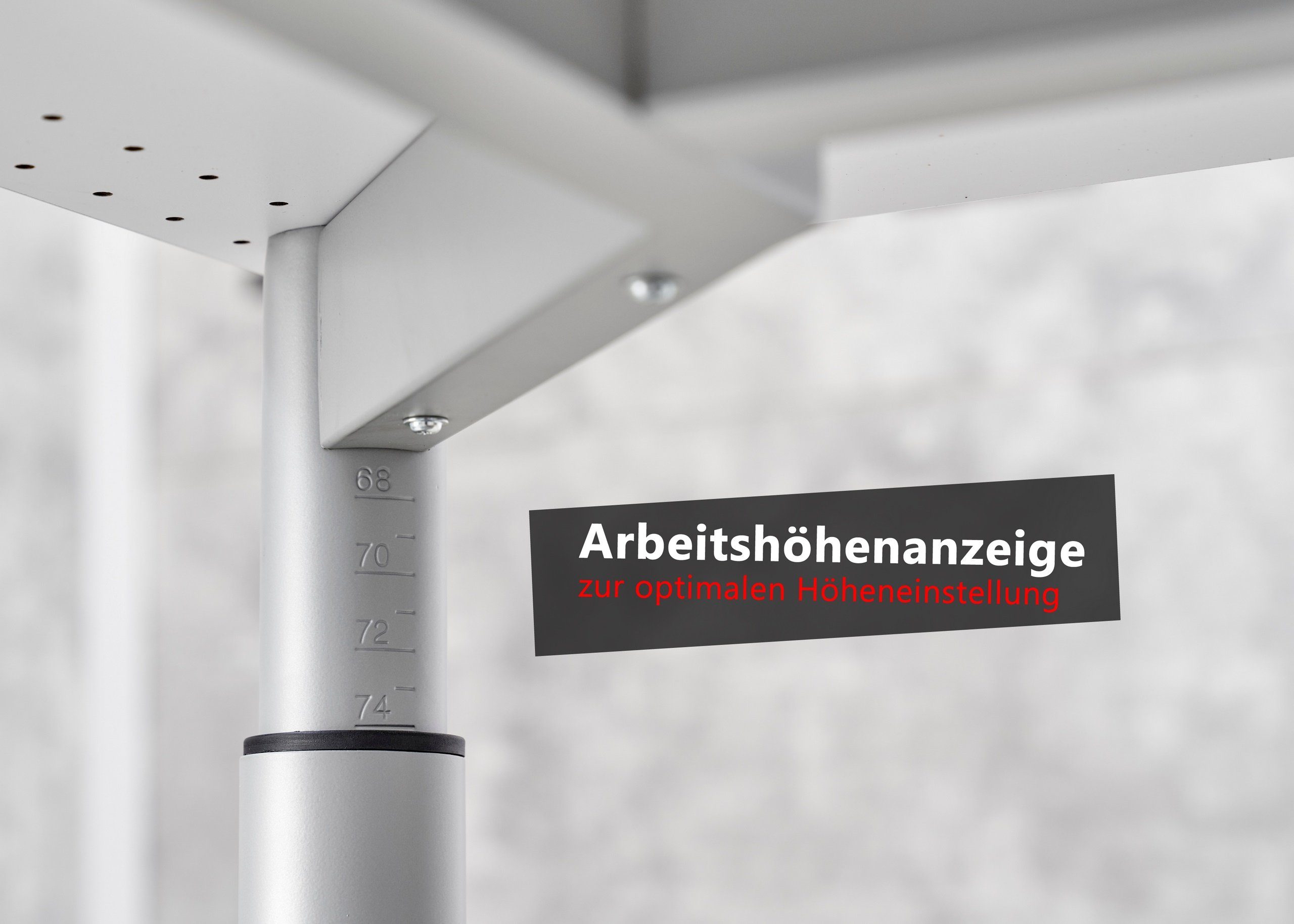 bümö Schreibtisch Schreibtisch Serie-Y, Gestell: Rechteck: Beton x 80 - cm 120 Silber Dekor: 