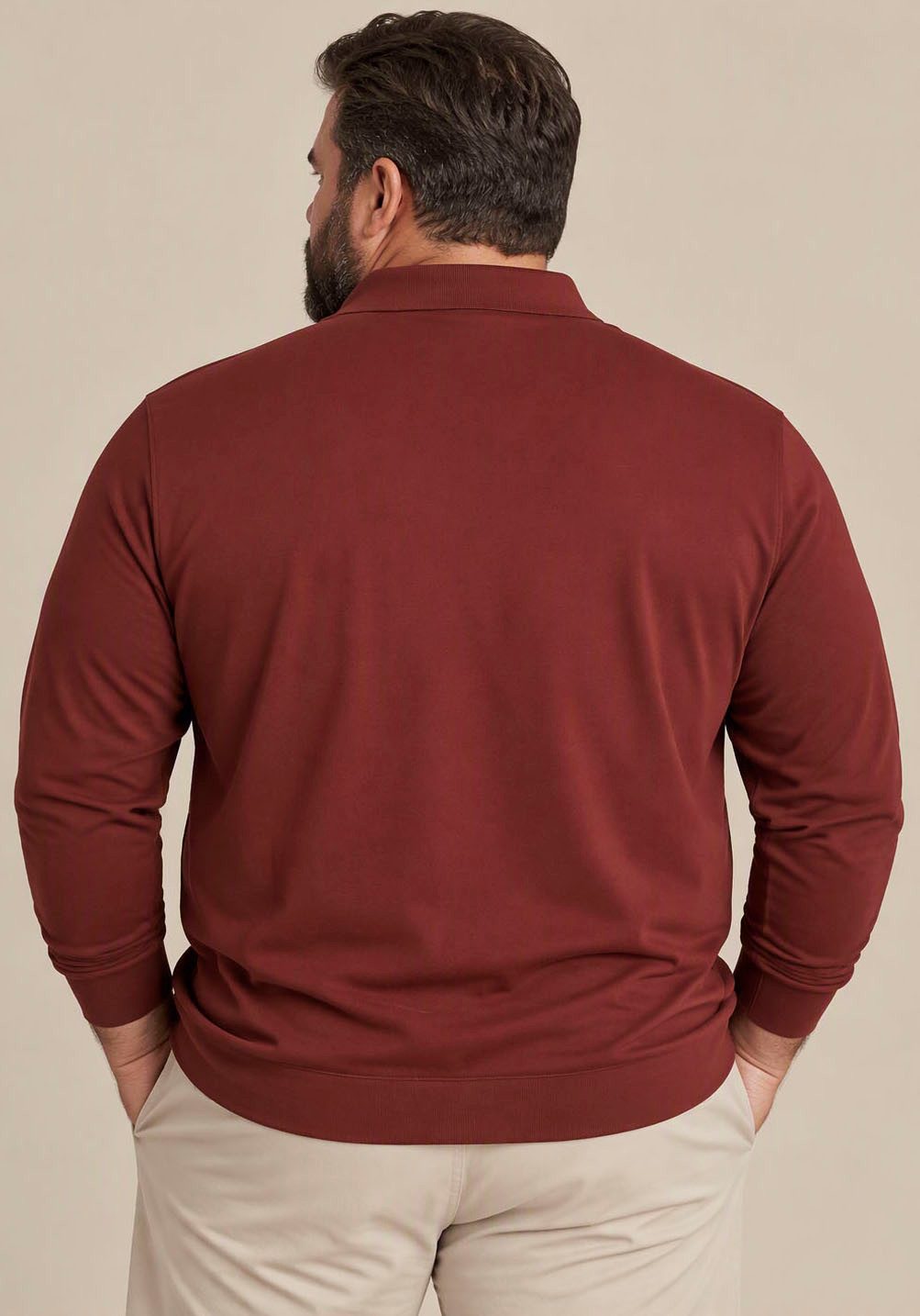 Man's World Plus Poloshirt auch in Grosse Größen bis Gr. 7XL Bauch-Fit mit Langarm, klassischer Polokragen, mit Knopfleiste am Ausschnitt – Bild 2 von 5