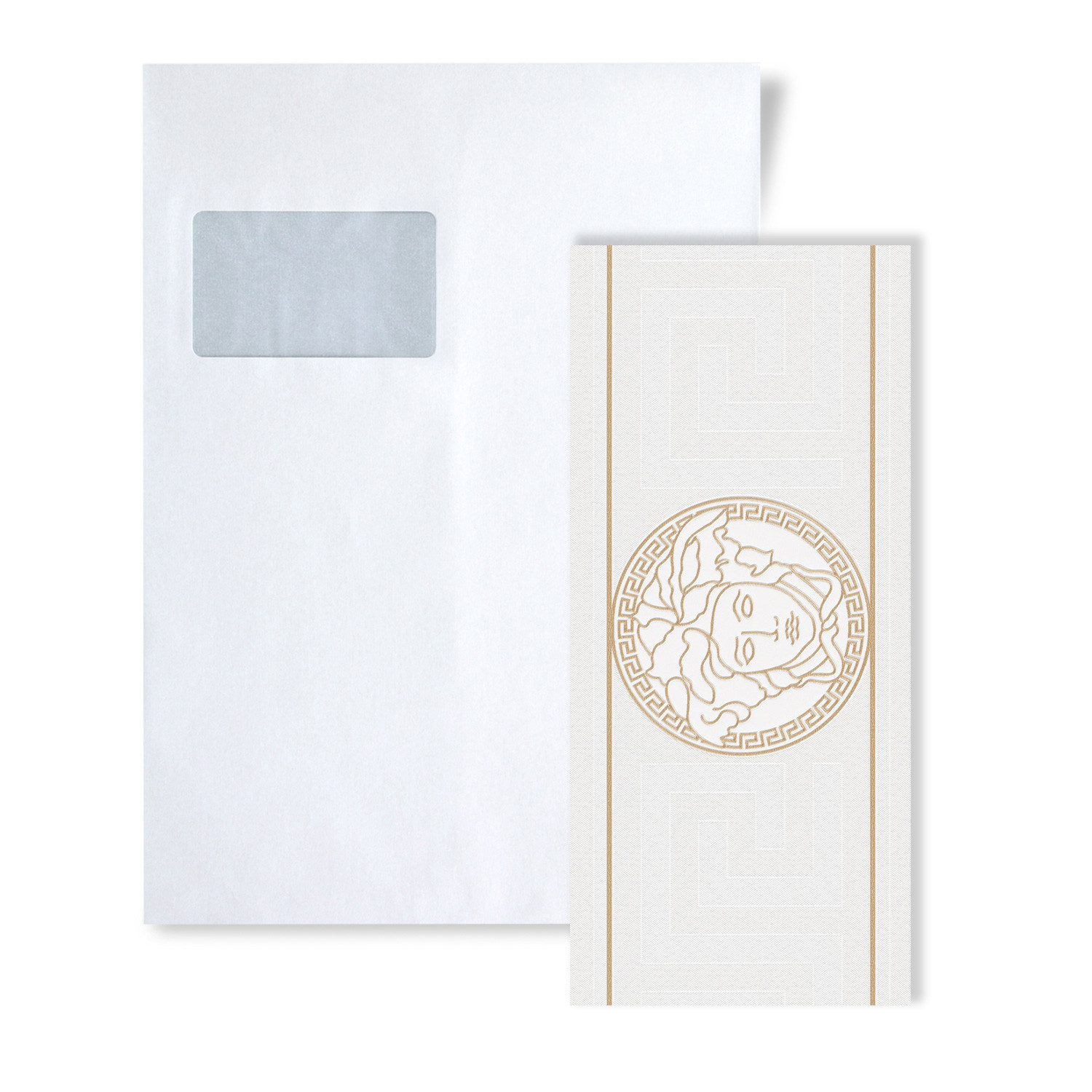 Profhome Bordüre 1 MUSTERSTÜCK S-935223-GU Длина ca. 29 cm MUSTER der Ornament, (1 Musterblatt, ca. A5-A4), weiß